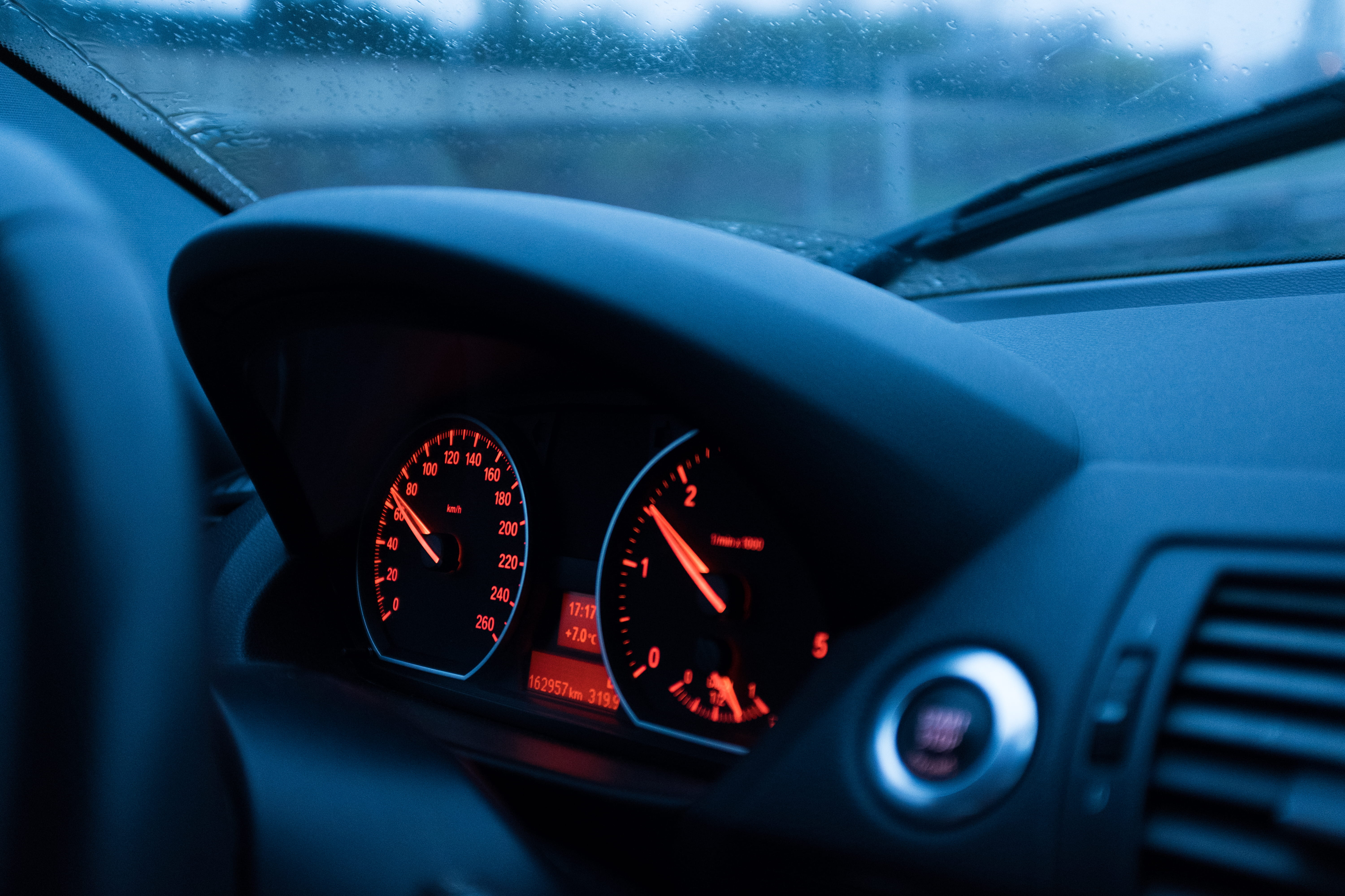 focus, speedometer, indoors, panel, windshield, turned, shallow, speed, vehicle interior, rev counter, dashboard, control, glass - material, 5K, steering wheel, HD Wallpaper