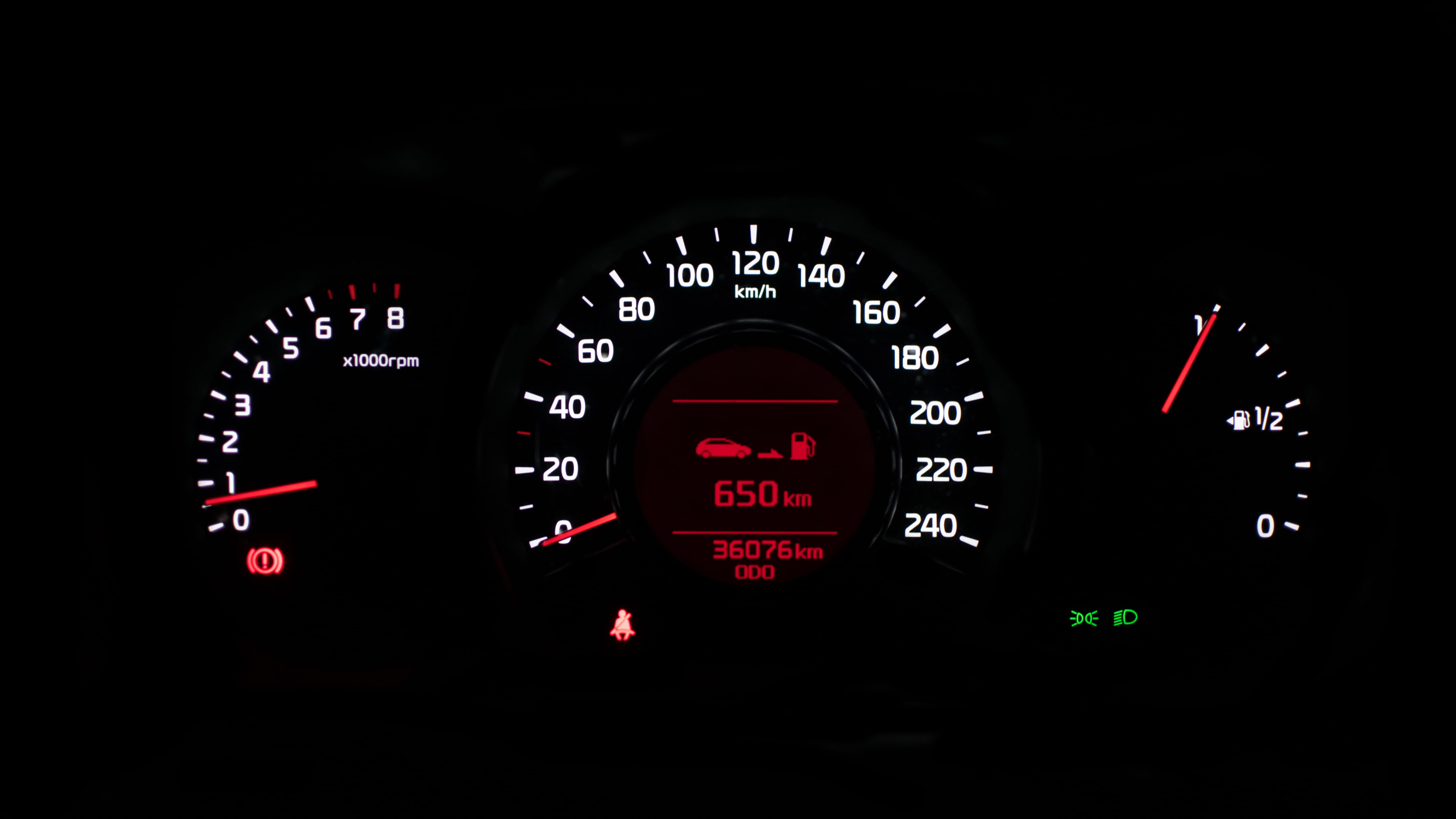 speed, numbers, land vehicle, 5K, panel, transportation, vehicle, car, illuminated, photo, indoors, instrumental, no people, instrument of measurement, HD Wallpaper