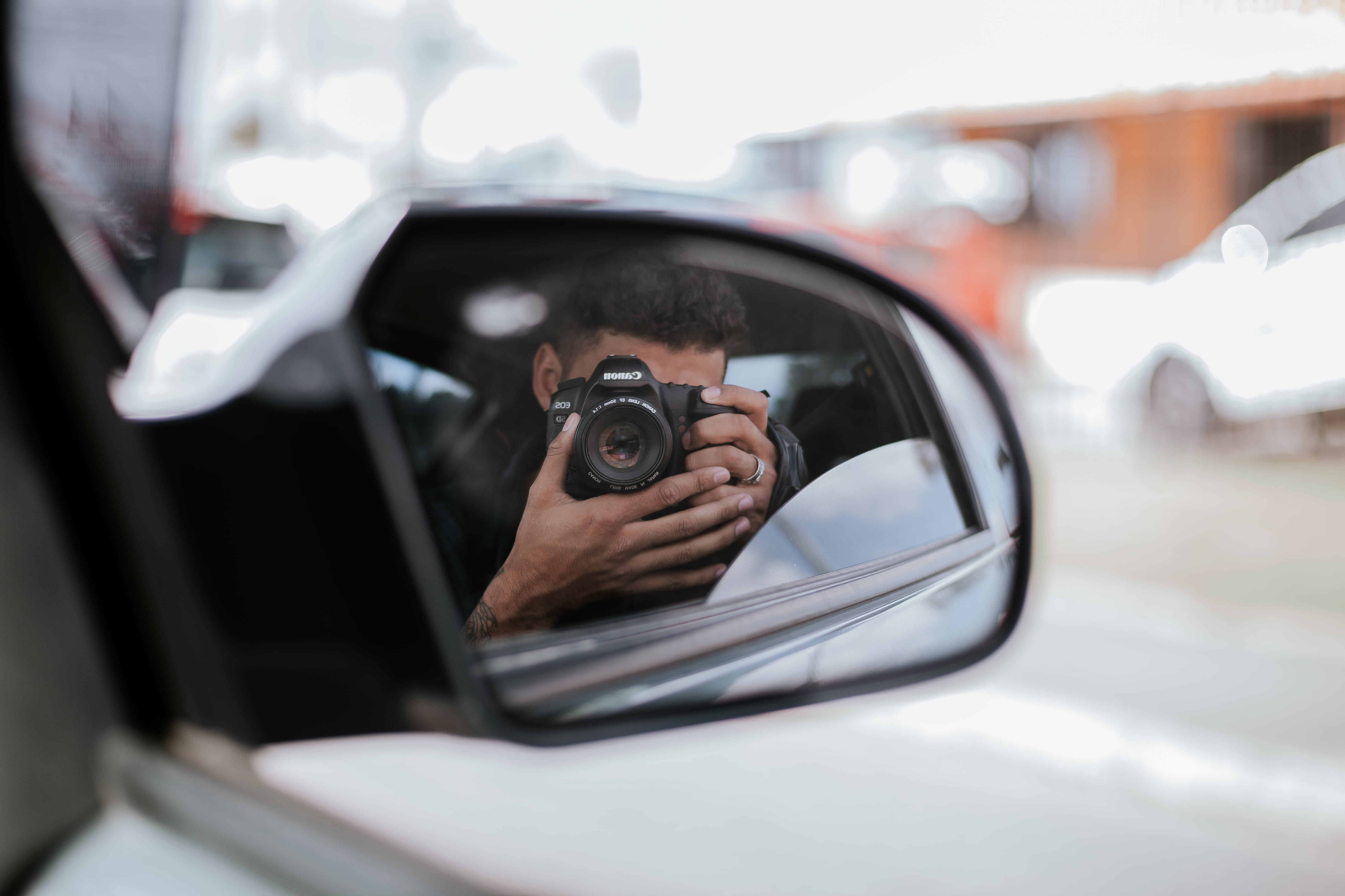 vehicle interior, dslr, reflection, 5K, photography themes, light, camera - photographic equipment, outdoors, mode of transportation, photographic equipment, HD Wallpaper