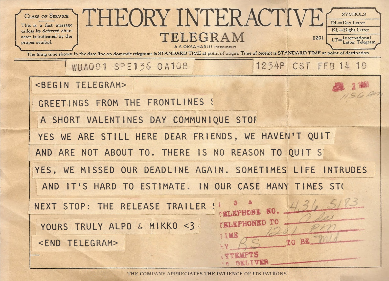 Telegram, 720P, Theory interactive, video games, Reset, HD Wallpaper