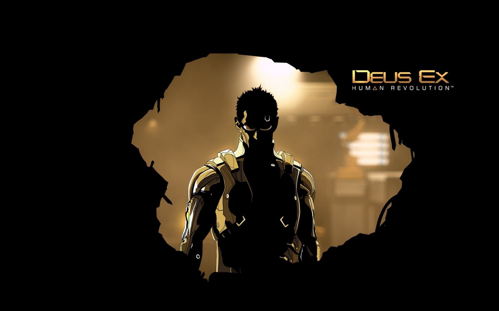 western script, front view, eidos interactive, deus, war, weapon, portrait, deus ex, occupation, vector, sign, adam jensen, nature, text, backgrounds, deus ex human revolution, HD Wallpaper