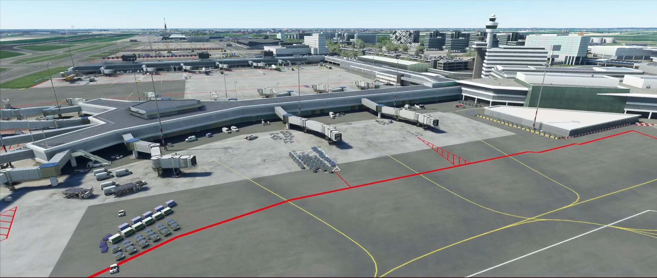 Microsoft Flight Simulator, 2K, airport, HD Wallpaper
