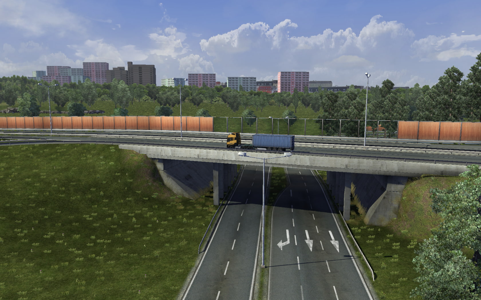 Euro Truck Simulator 2, highway, 720P, video games, screen shot, trucks, HD Wallpaper