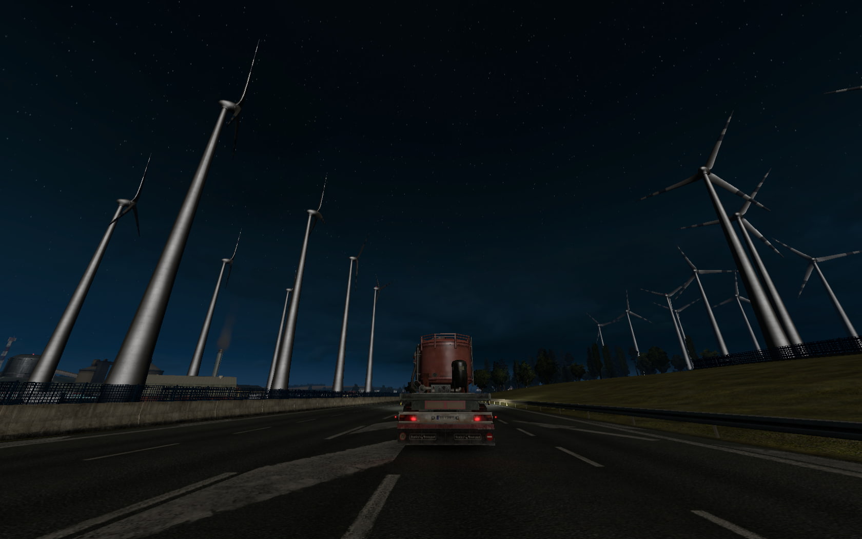 car, video games, no people, sky, sign, street, direction, outdoors, architecture, road, illuminated, Euro Truck Simulator 2, cargo, symbol, connection, HD Wallpaper