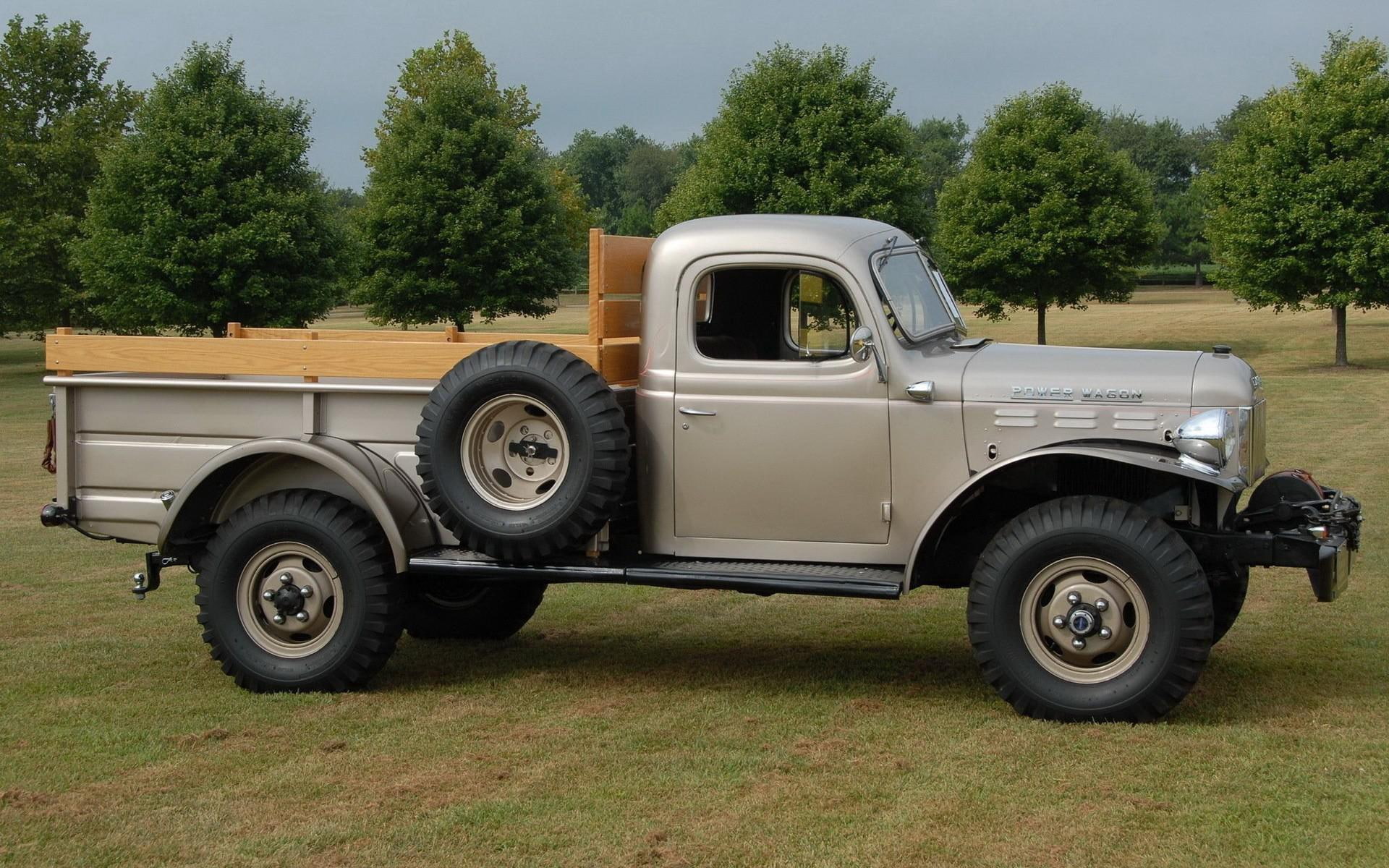 wagon, silver, 1080P, cars, classic, 1920x1200, dodge, truck, power, stake, HD Wallpaper
