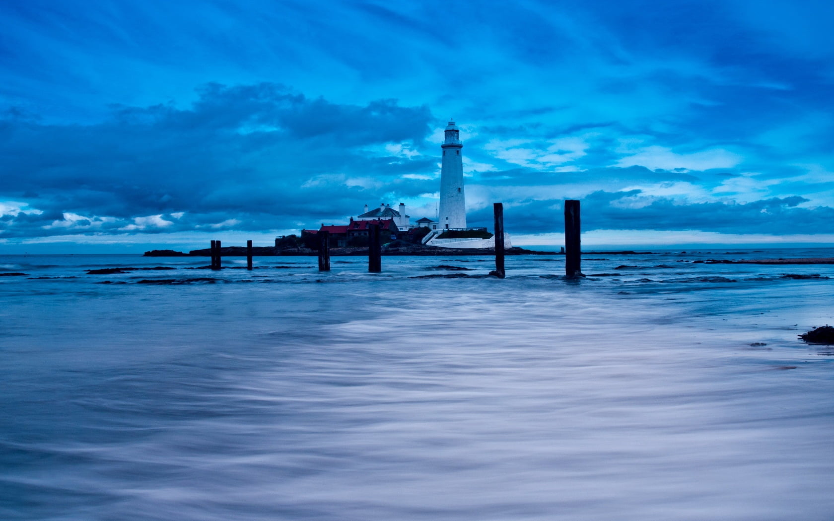 sea, blue, tranquility, water, morning, post, wave, outdoors, stakes, beauty In Nature, wooden post, unrecognizable person, scenics - nature, cloud - Sky, HD Wallpaper