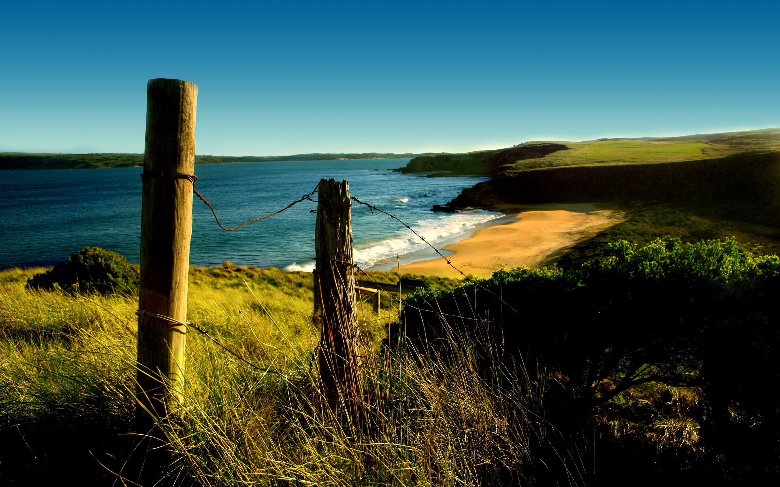 sky, log, post, horizon Over Water, land, nature, summer, tranquil Scene, wire, uSA, plant, scenics - nature, no People, sand, sea, boundary, scenics, water, HD Wallpaper