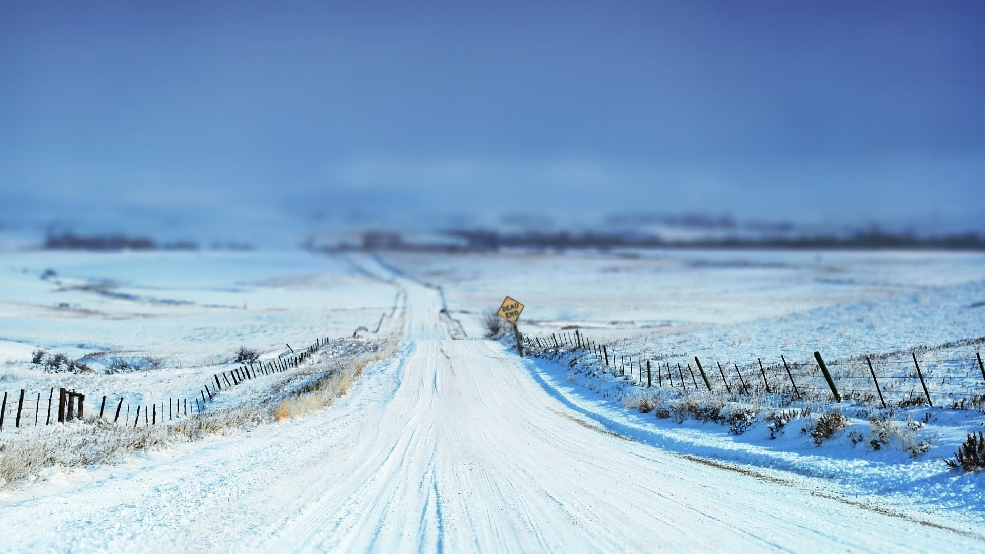 field, winter, protections, snow, sign, stakes, 1080P, road, HD Wallpaper