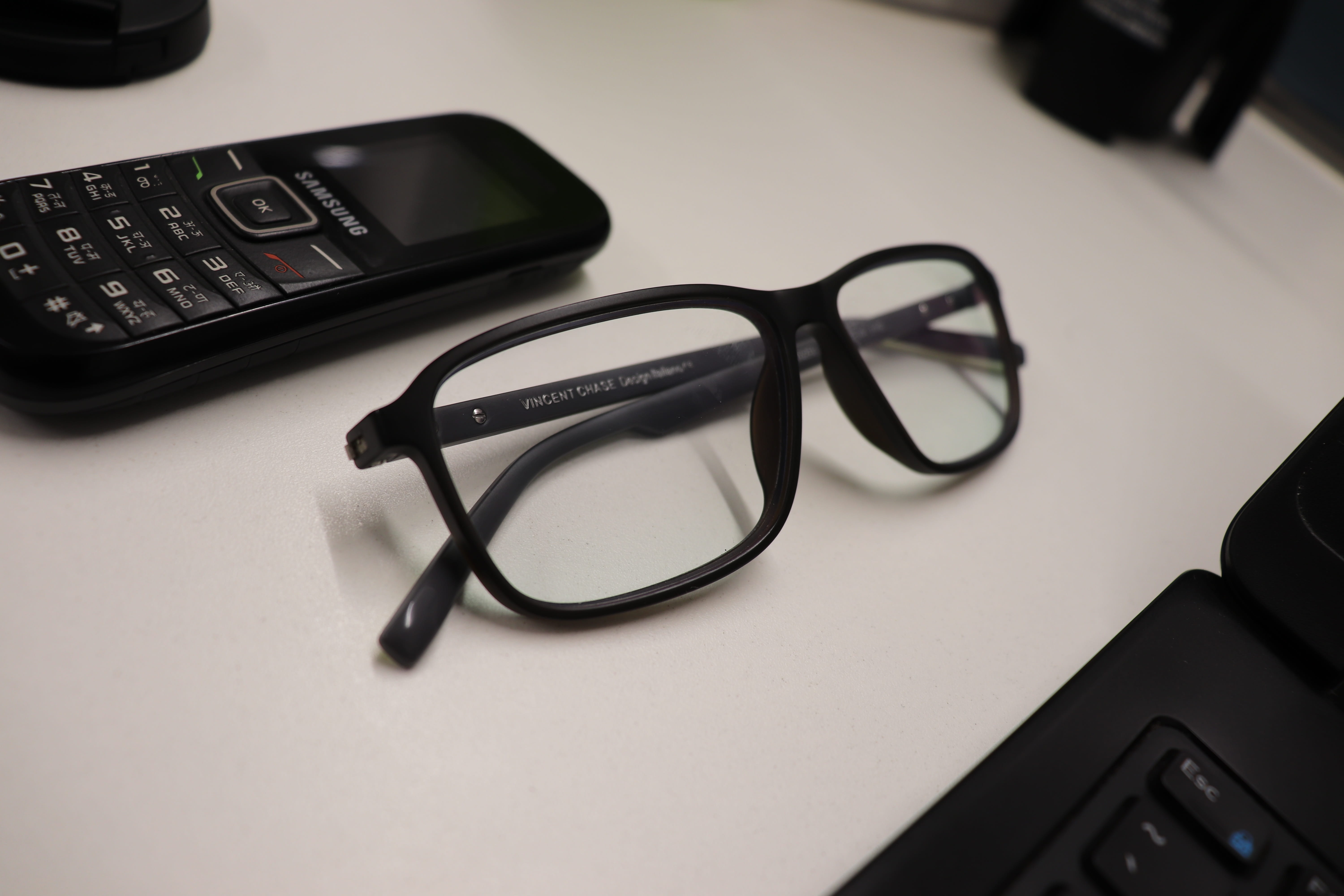 business, keyboard, corporate, glasses, communication, personal accessory, portability, wireless technology, no people, focus on foreground, mobile phone, HD Wallpaper