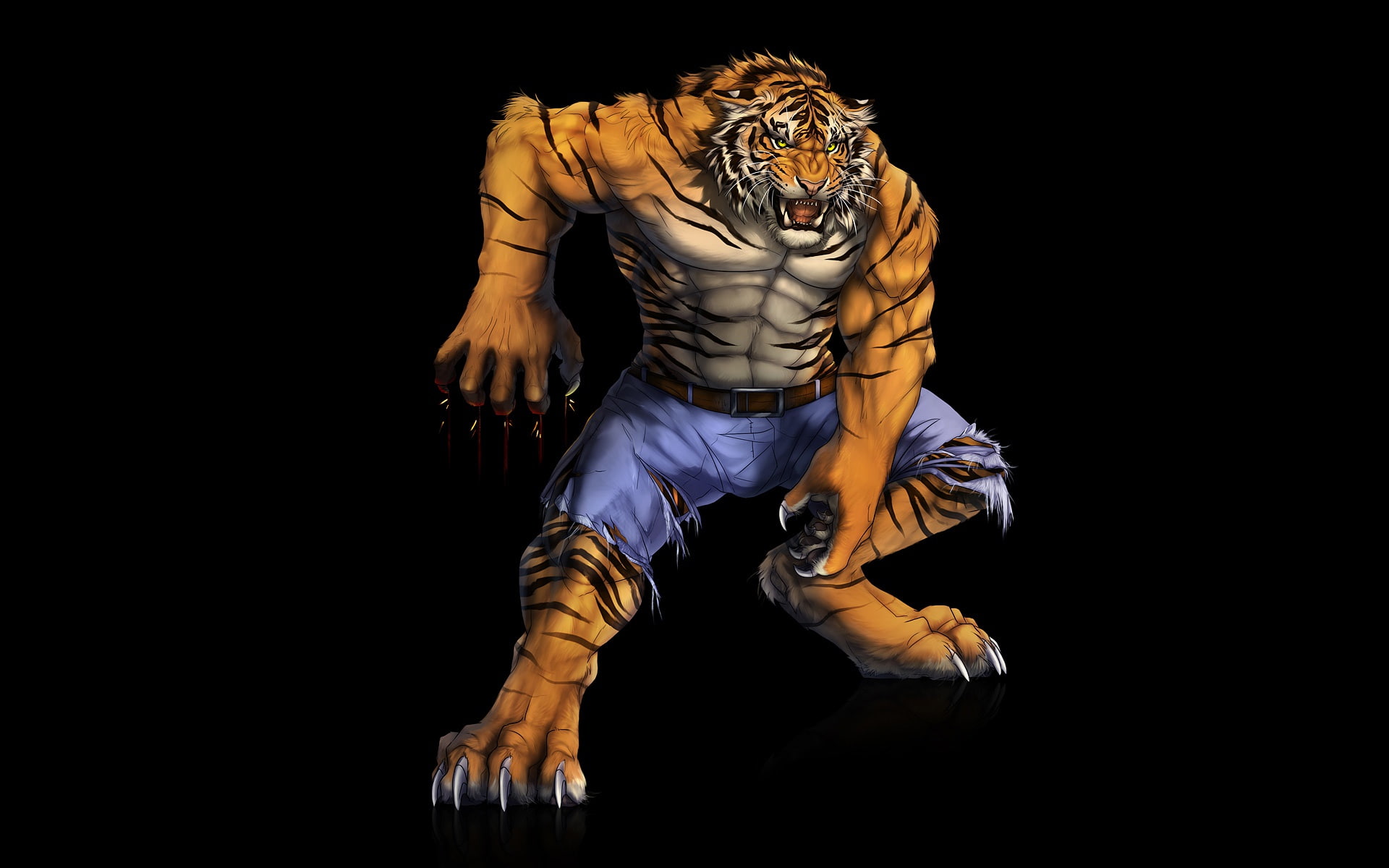 muscle, 1080P, tiger, predator, HD Wallpaper