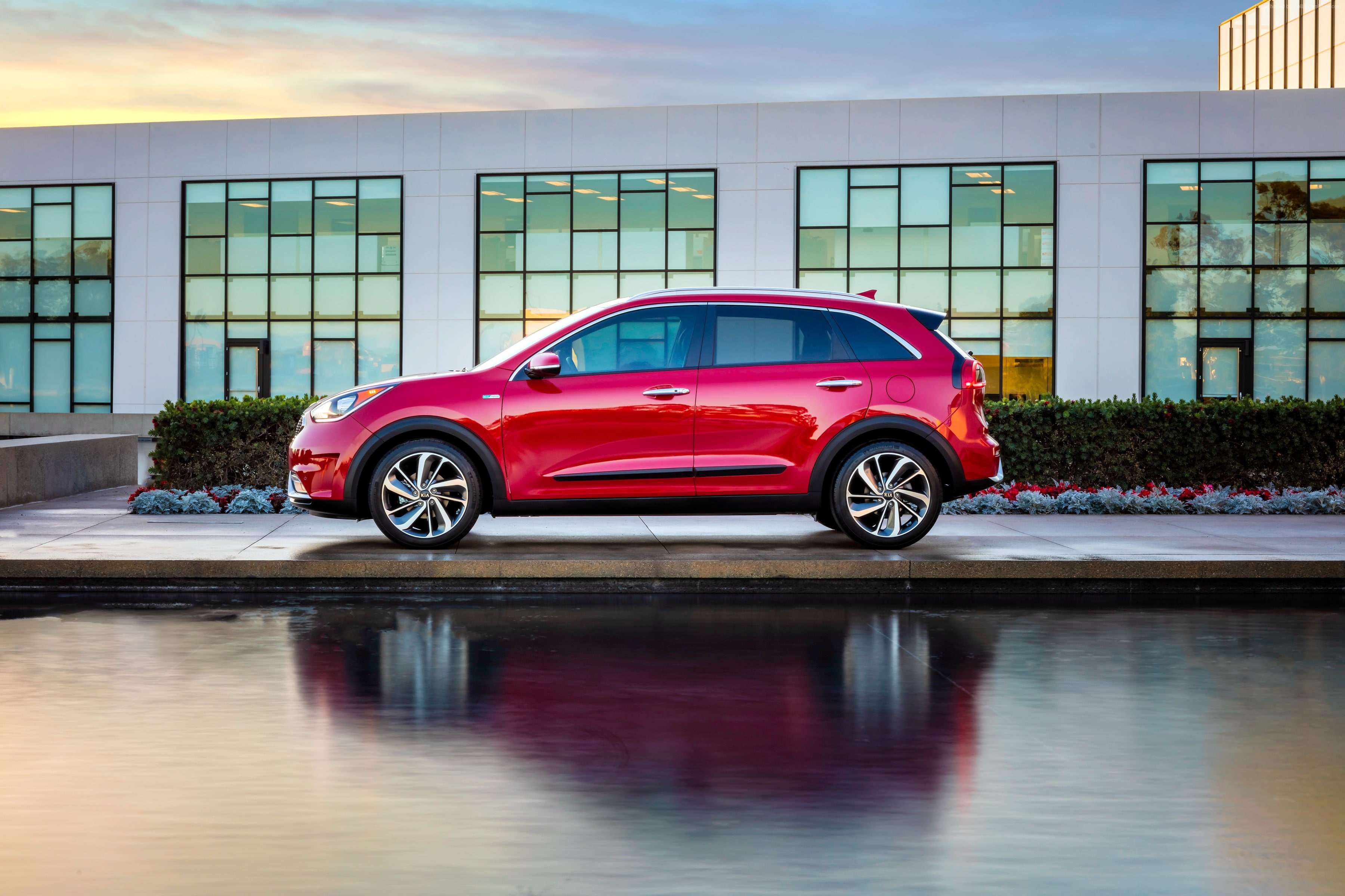 crossover, red, electric cars, 2K, hybrid, Chicago Auto Show 2016, Kia Niro US-spec, HD Wallpaper