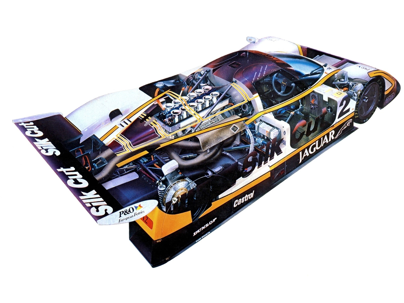 interior, race, jaguar, engine, 720P, mans, xjr8, cutaway, racing, 1987, HD Wallpaper
