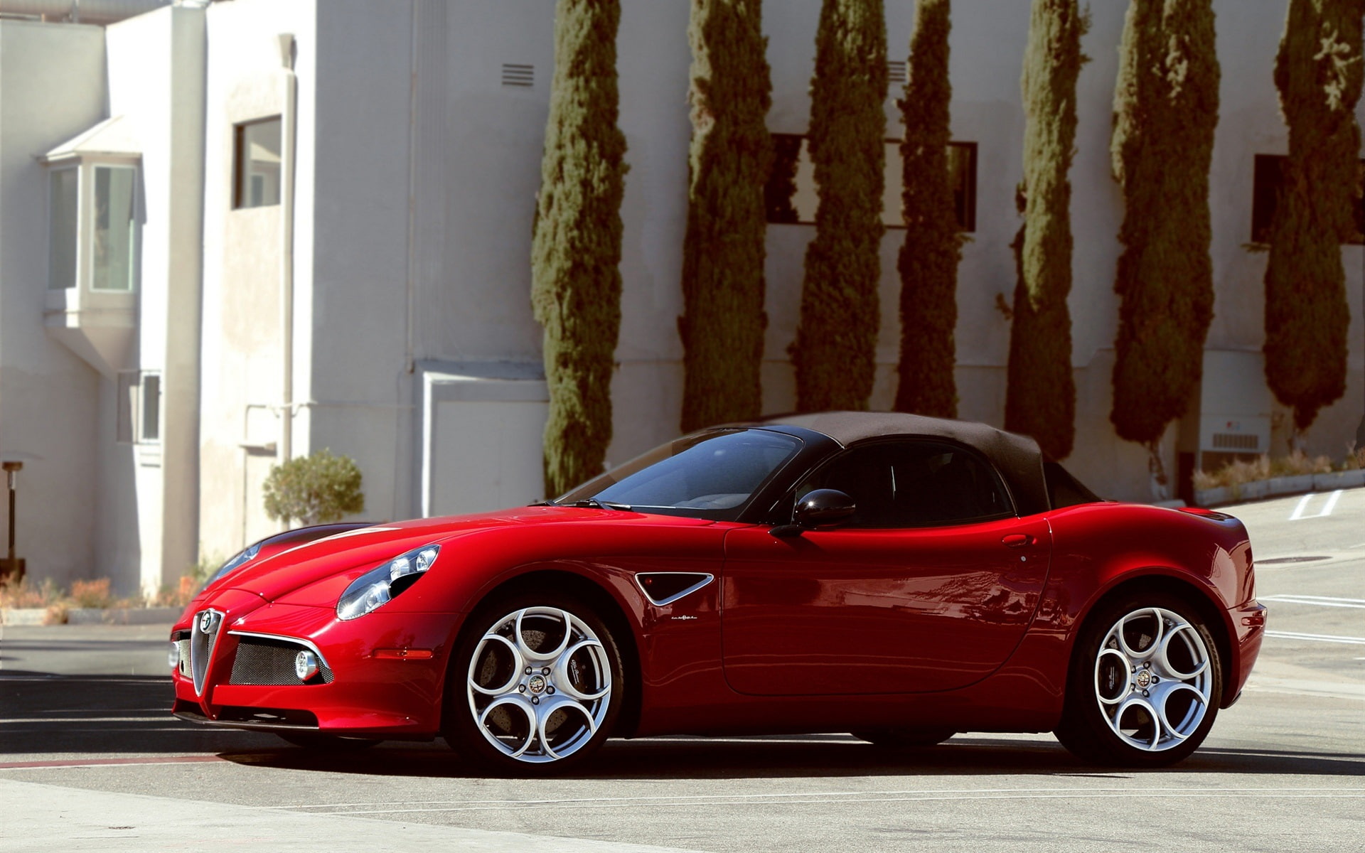 Red, Spider, coupe, Alfa, 1080P, Supercar, c, convertible, Romeo, HD Wallpaper