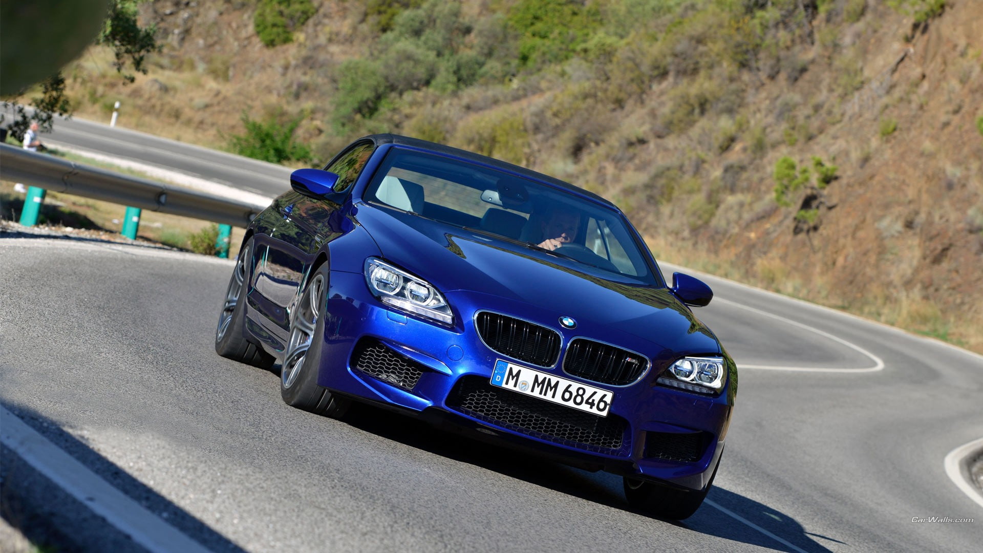 BMW M6, dutch tilt, blue cars, 1080P, Convertible, HD Wallpaper