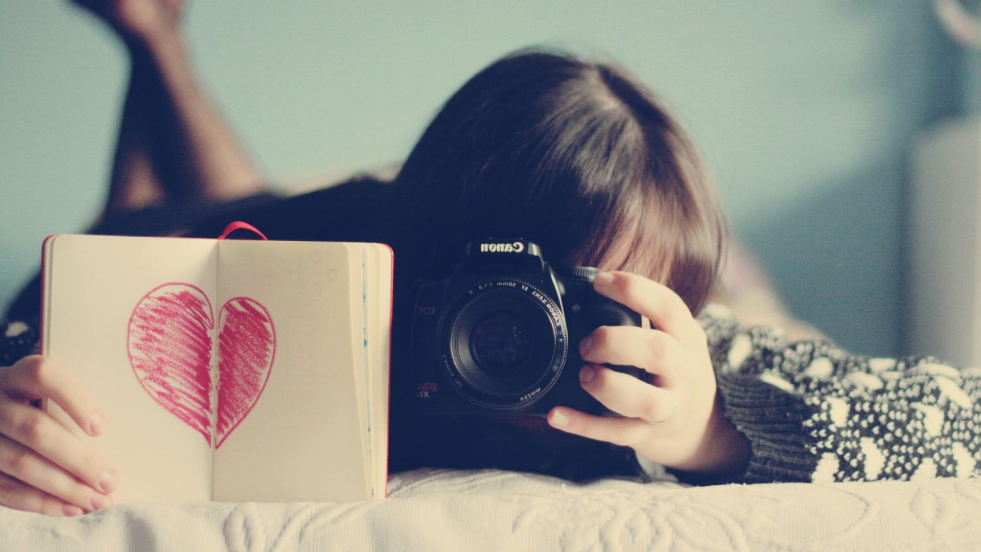 Canon, technology, indoors, camera, focus on foreground, women, close-up, child, 1080P, childhood, one person, digital camera, camera - photographic equipment, HD Wallpaper