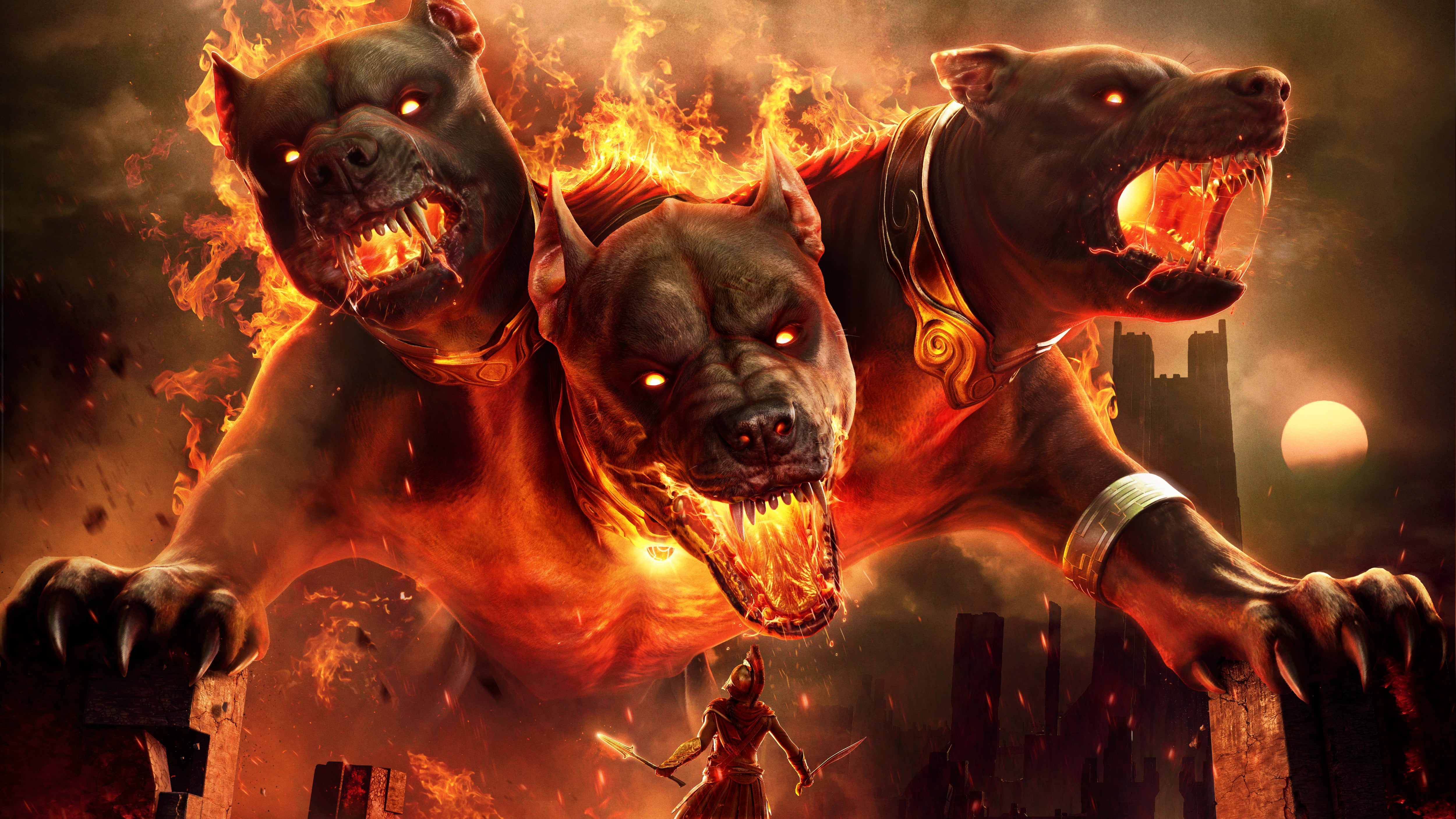 Cerberus, Assassins Creed, Assassins Creed Odyssey, 4K, HD Wallpaper