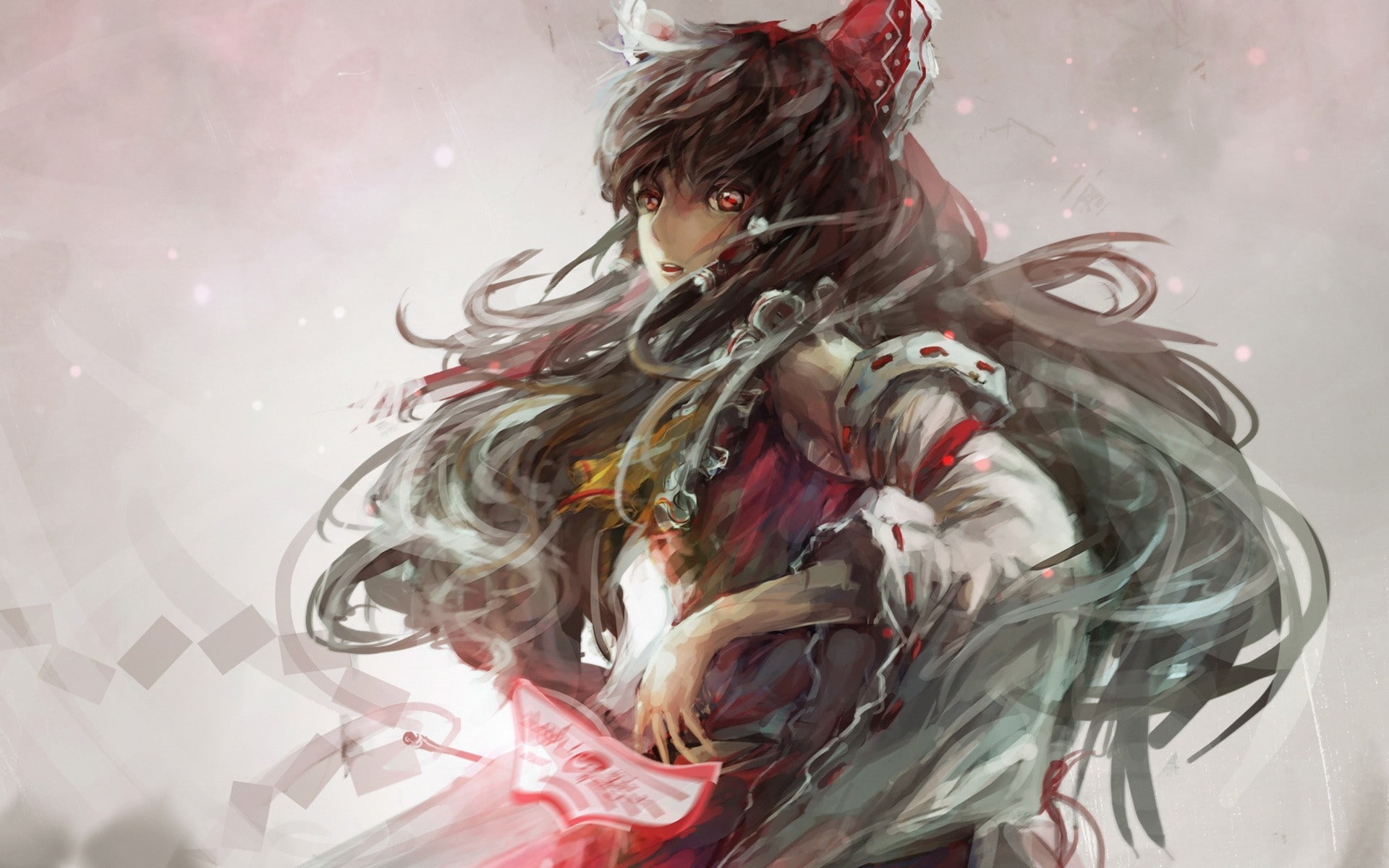 suspenders, illustrations, 1080P, byakuren, x, anime, hot, art, Touhou, hijiri, hd, HD Wallpaper