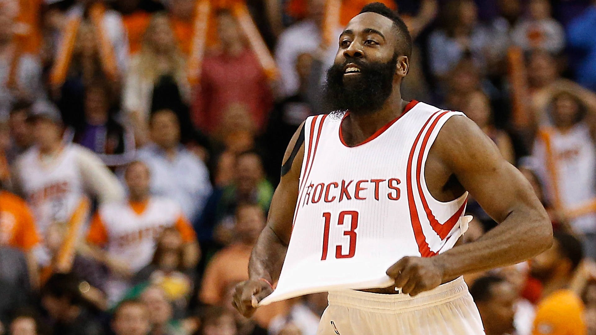 1080P, james harden computer desktop backgrounds, communication, focus on foreground, sport, smiling, charity and relief work, mens track, men, incidental people, HD Wallpaper