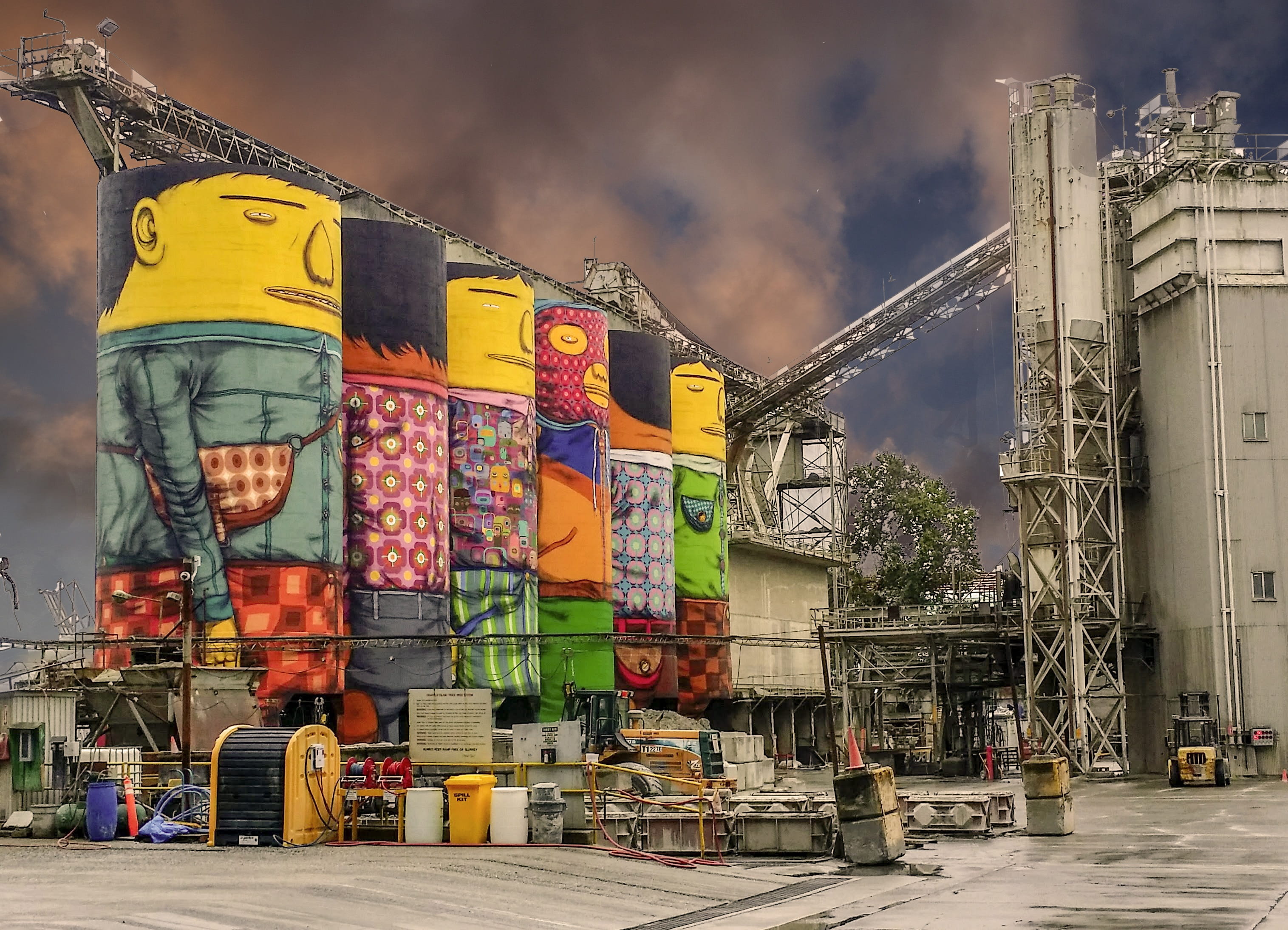 building, nature, male likeness, 2K, industrial, industry, cement silo, production, plant, low angle view, human representation, manufacture, building exterior, HD Wallpaper