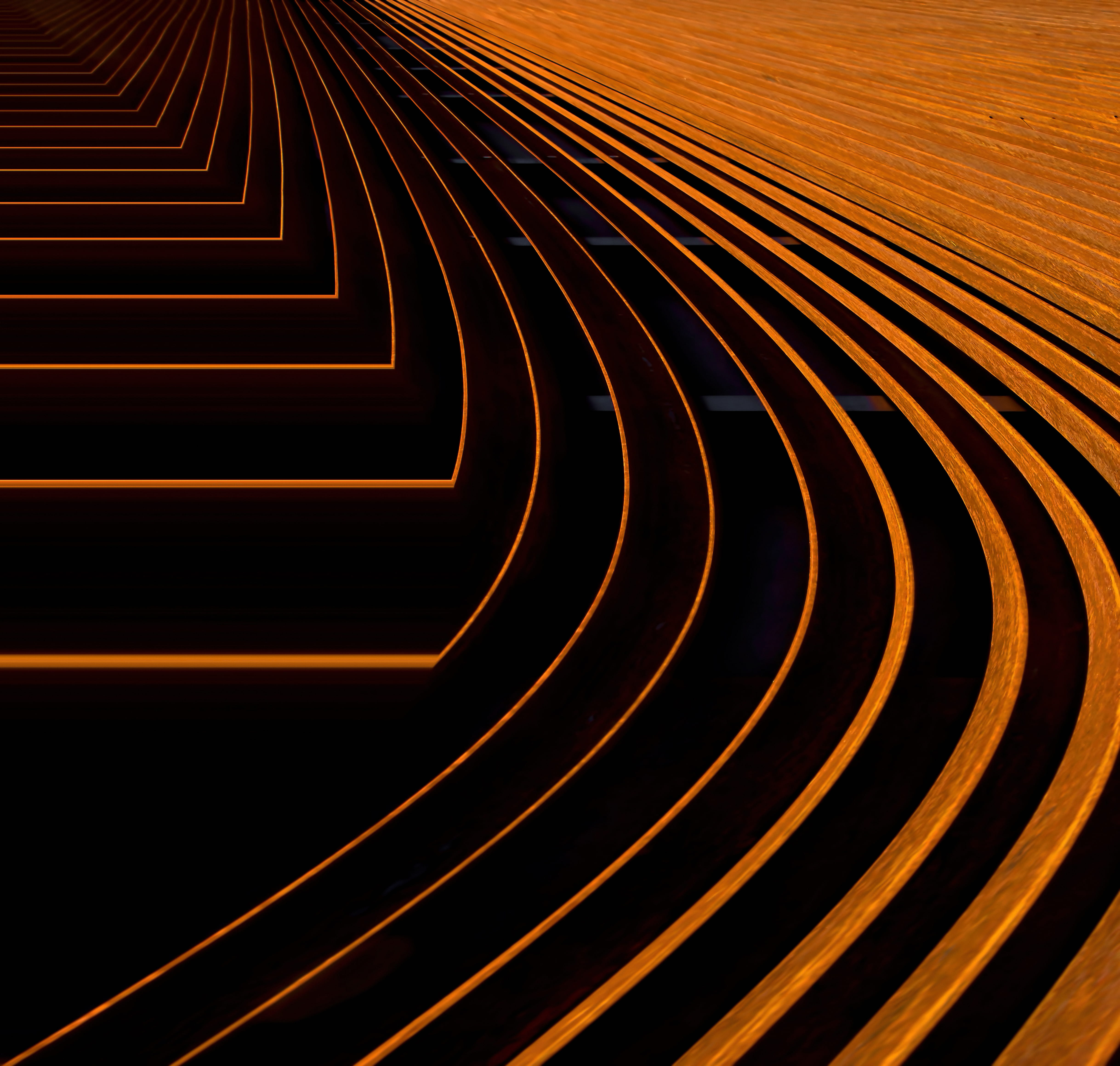 road, curves, ceiling, high angle view, repetition, speed, futuristic, close, 4K, architecture, layer, abstract, Steel, tunnel, steps and staircases, HD Wallpaper