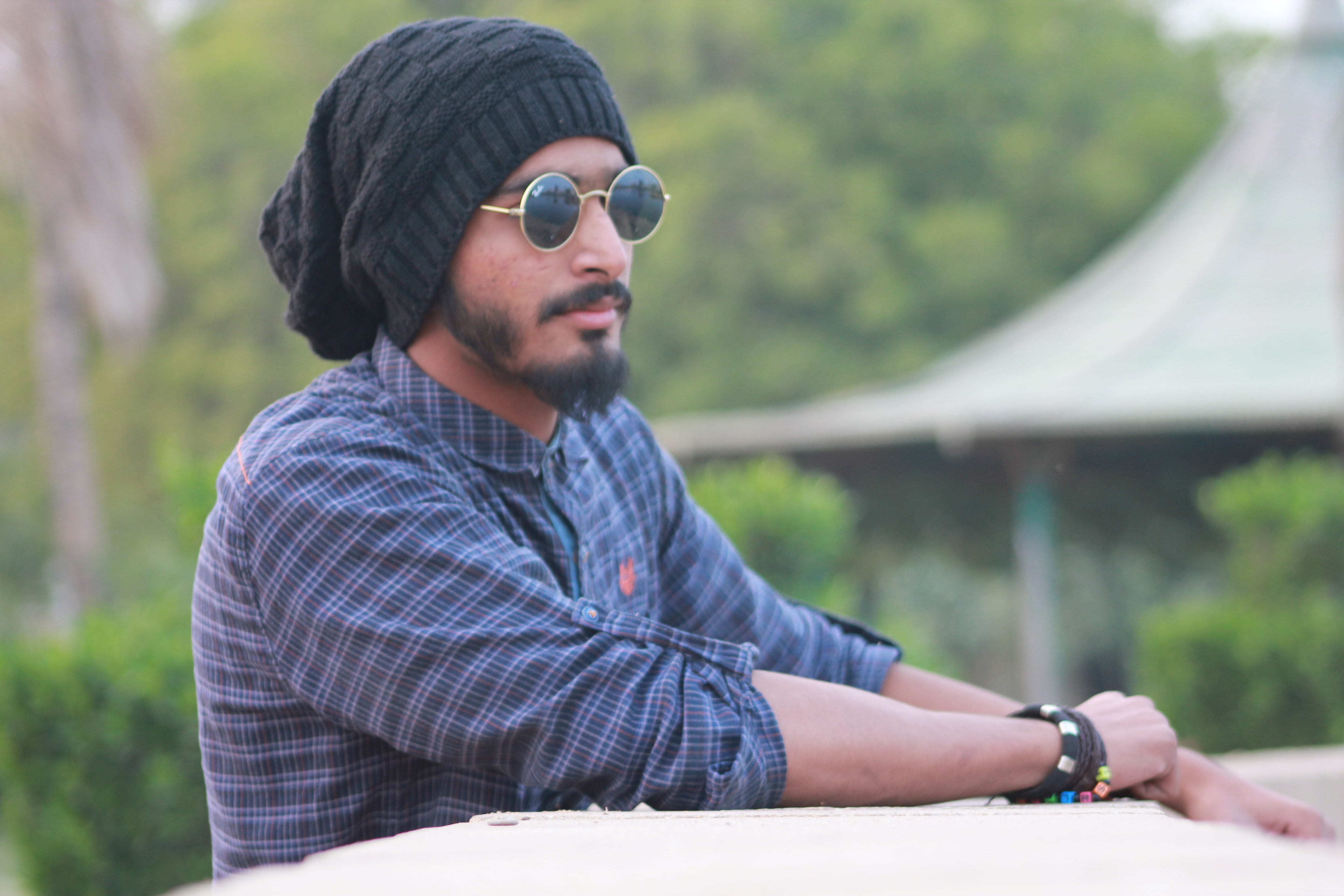 front view, nature, style, contemplation, fashion, looking away, man, real people, photoshoot, boy, person, eyewear, depth of field, young men, focus, casual clothing, HD Wallpaper
