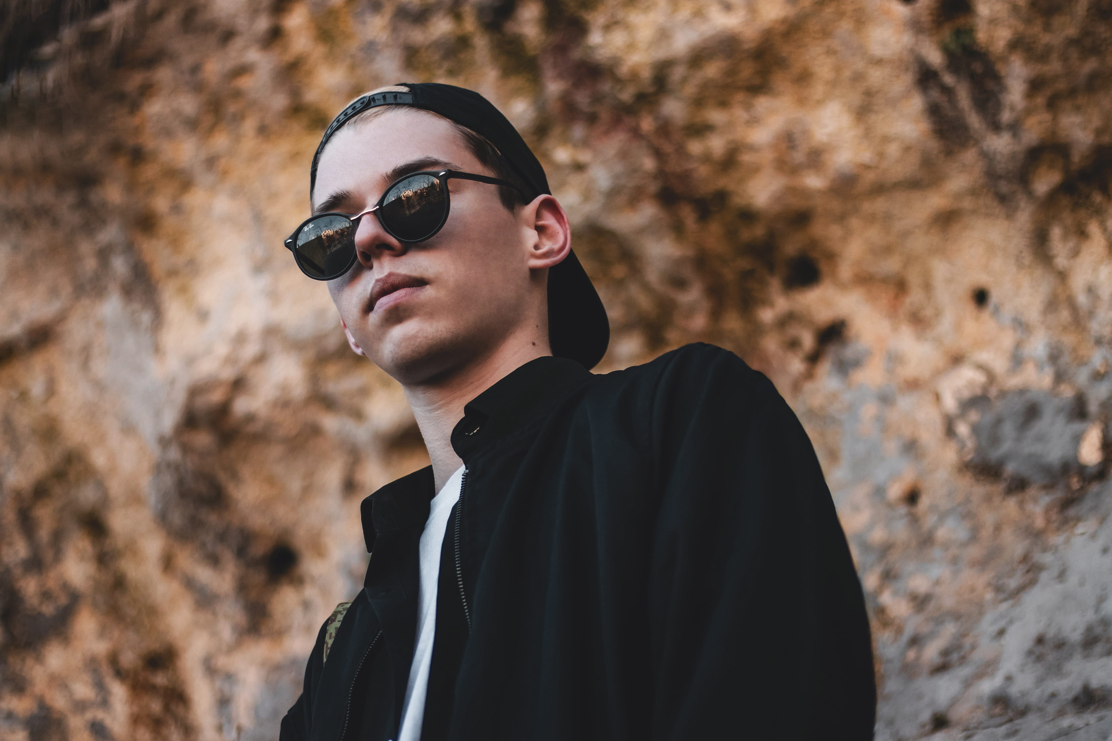 casual clothing, fashion, focus on foreground, clothing, 4K, photography, skin, person, leisure activity, human, brown, man, looking away, headshot, goggles, HD Wallpaper