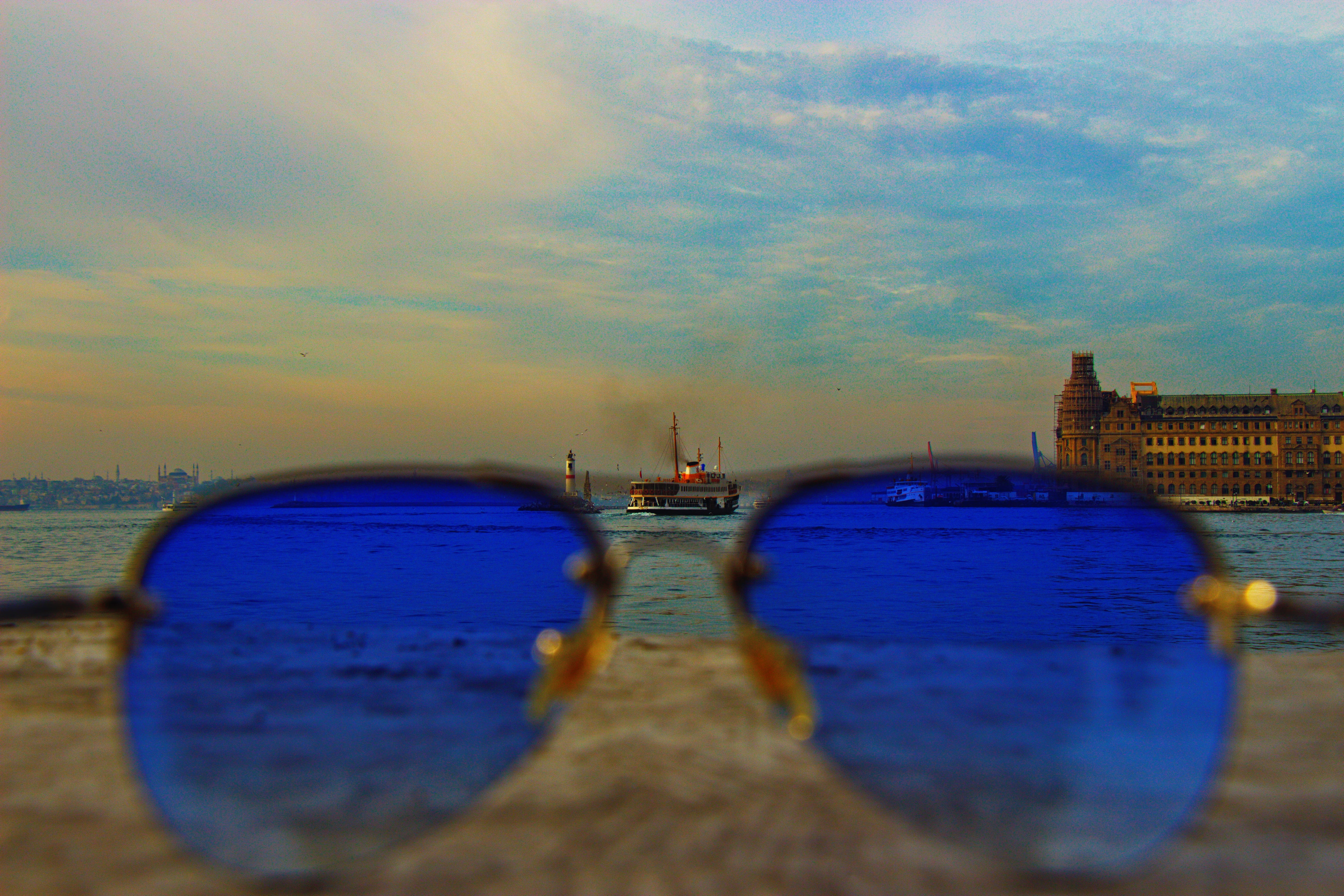 clouds, river, sunglasses, no people, travel destinations, connection, frame, 5K, sky, cloud - sky, building, transportation, concrete, blue, city, sunset, HD Wallpaper
