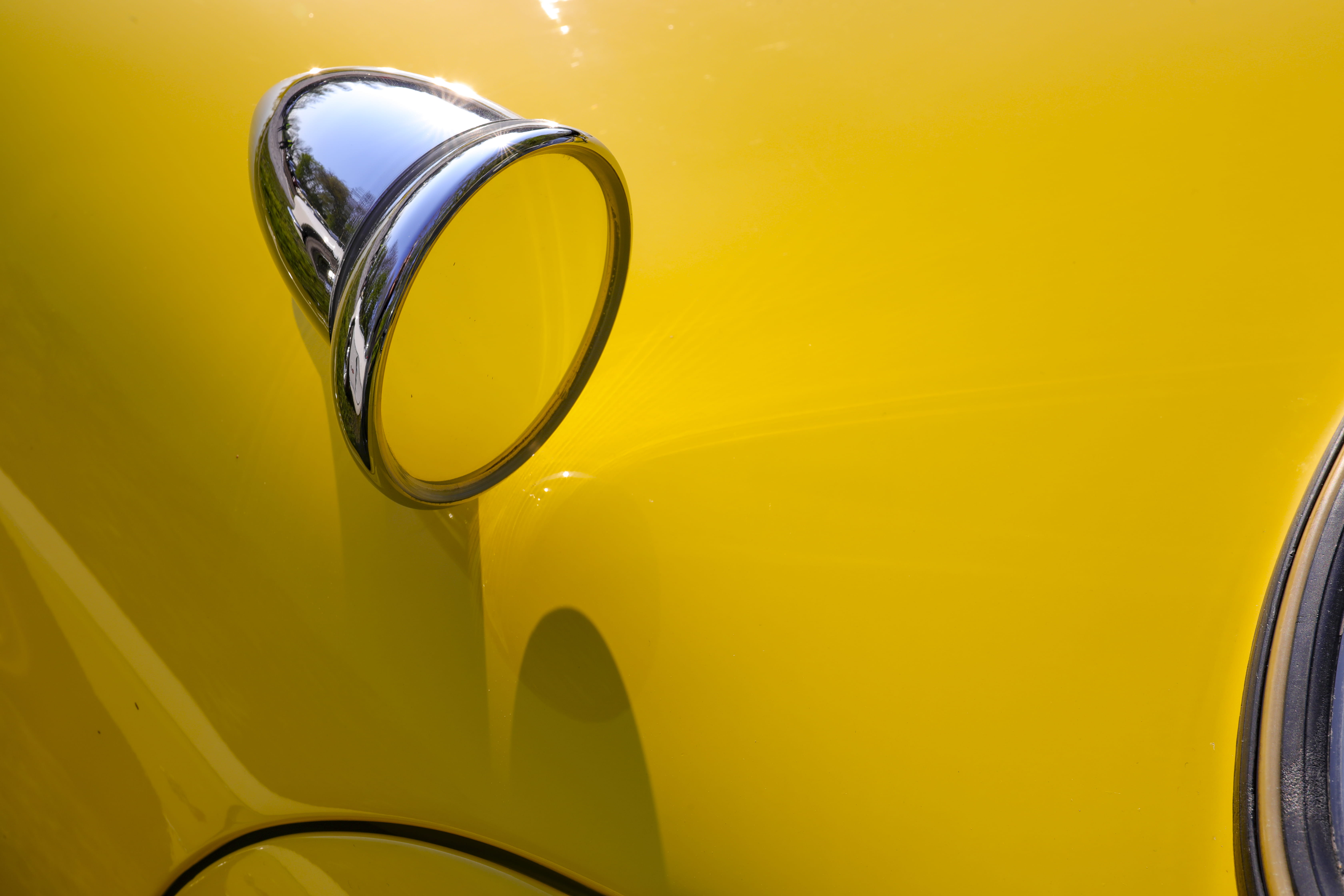 vehicle, 5K, yellow, side-view mirror, chrome, mode of transportation, mirror, machine, automobile, car door, diamond, reflection, gemstone, full frame, HD Wallpaper