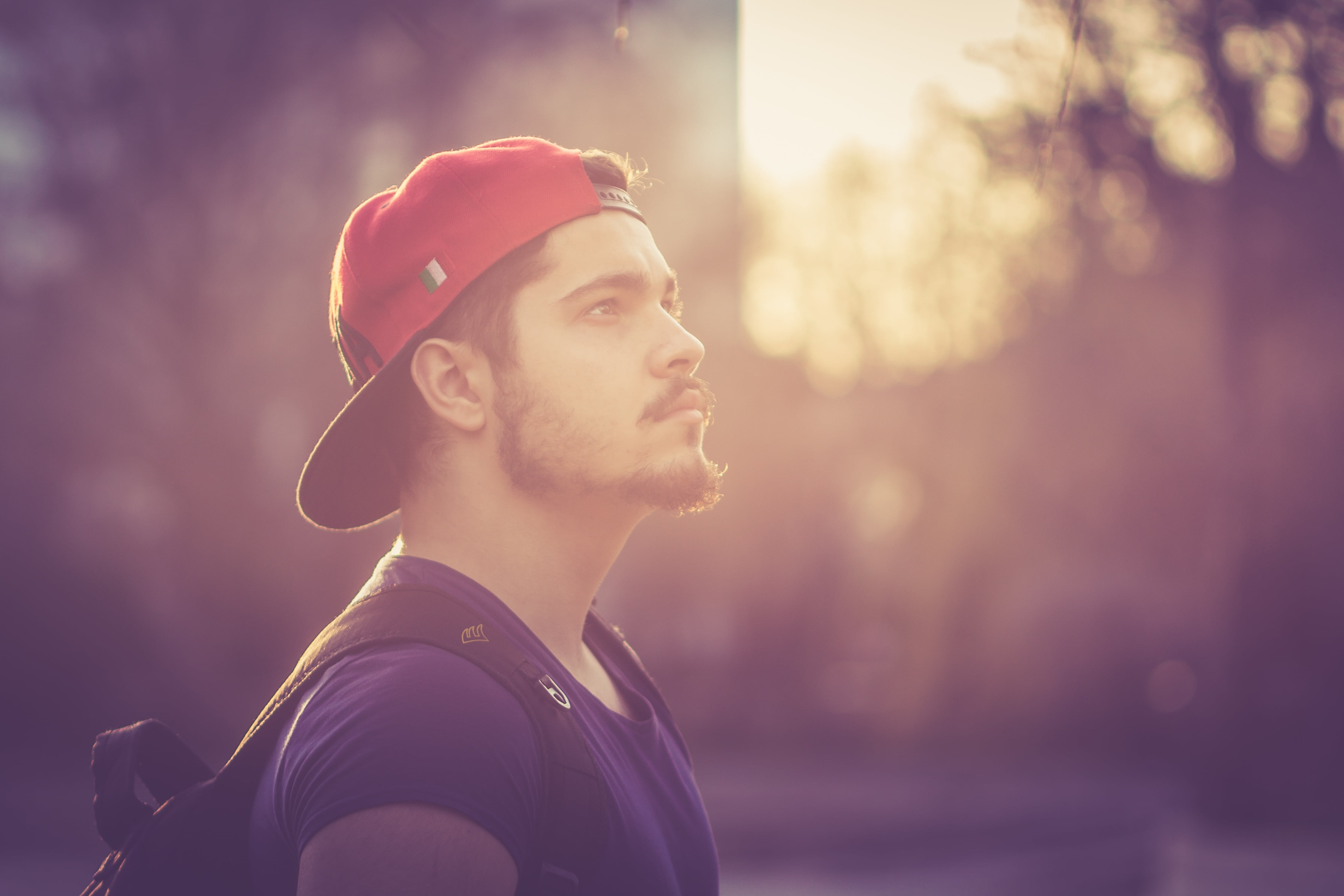 boy, profile view, contemplation, jogging, sports Training, people, street, healthy Lifestyle, young men, back lit, tilt, lens, man, looking away, lens Flare, HD Wallpaper