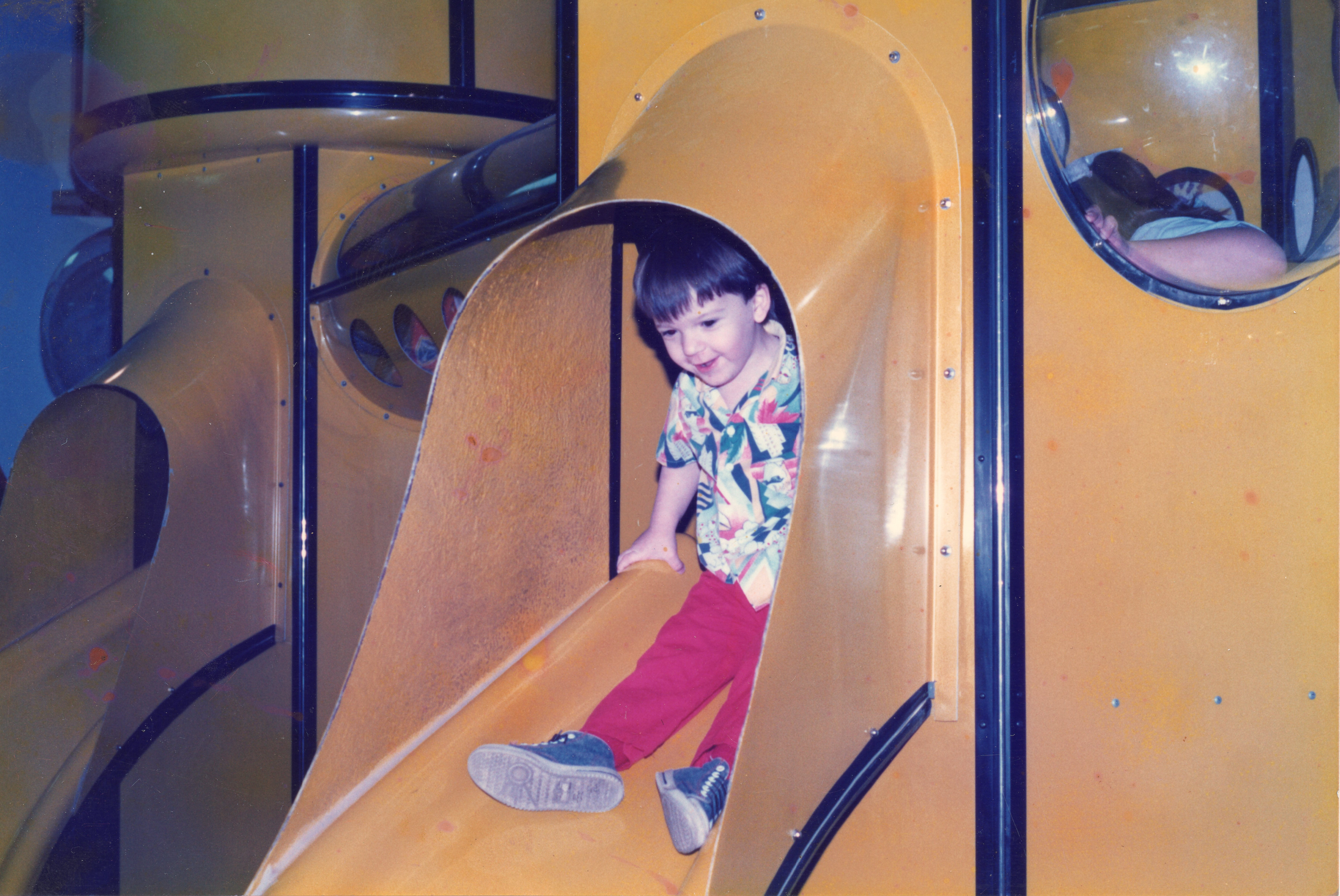 fun, happiness, boy, innocence, play, slide - play equipment, 1980, day, lifestyles, real people, eighties, girls, standing, portrait, one person, 5K, HD Wallpaper