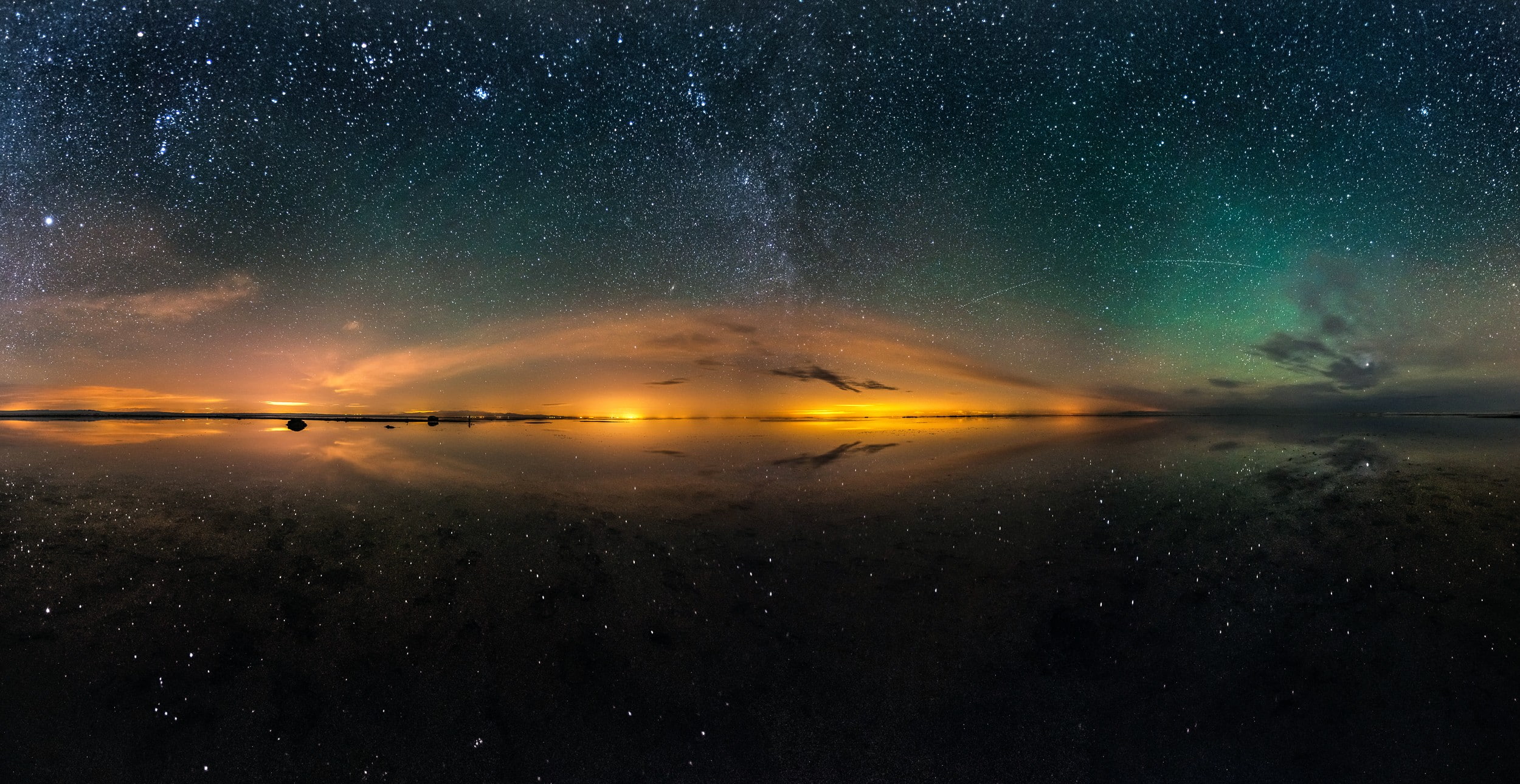 lake, cloud - sky, milky way, star - space, nature, water, astronomy, sky, galaxy, sea, scenics - nature, outdoors, illuminated, tranquil scene, no people, HD Wallpaper
