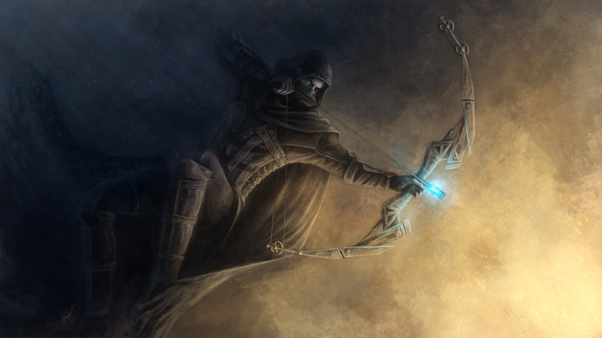 weapon, Garrett, cape, background, Thief 4, a man, art, a bow, thief, 1080P, game, HD Wallpaper