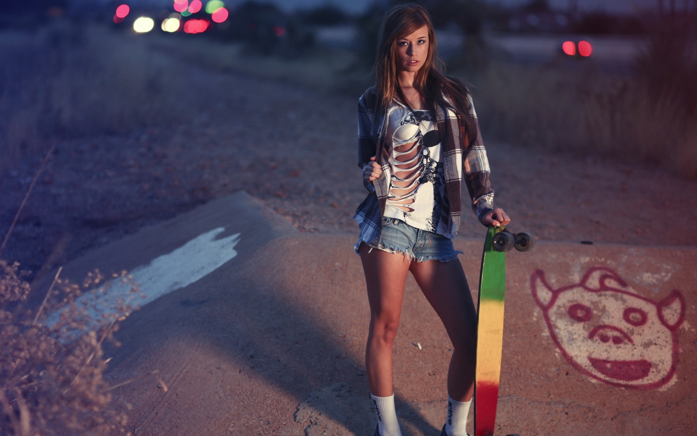 hd, hair, brunettes, teravena, denim, 1080P, x, art, women, people, garrett, longboard, meyers, shorts, sugimoto, shirts, short, wallpape, HD Wallpaper
