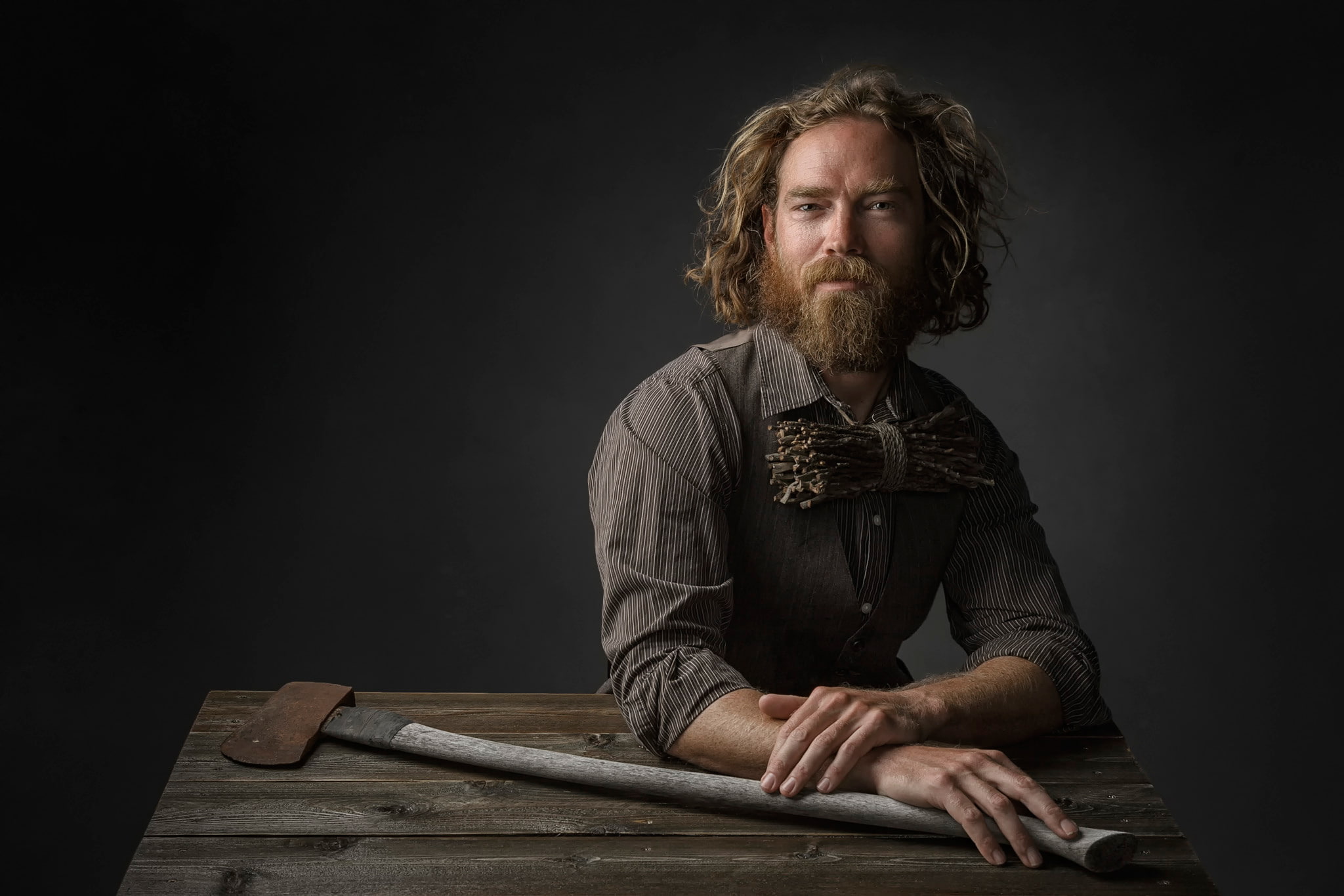Beau Blessing, 1080P, axe, cleaver, beard, Studio, HD Wallpaper