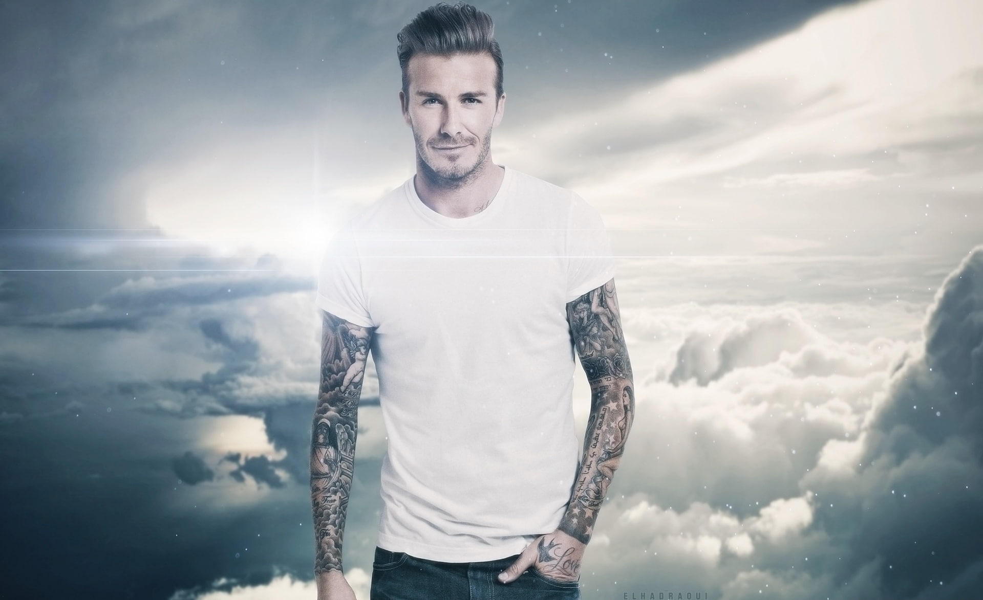 1080P, sky, shirt, portrait, leisure activity, young men, white, david, standing, s, cloud - sky, cute, young adult, real people, outdoors, looking at camera, HD Wallpaper