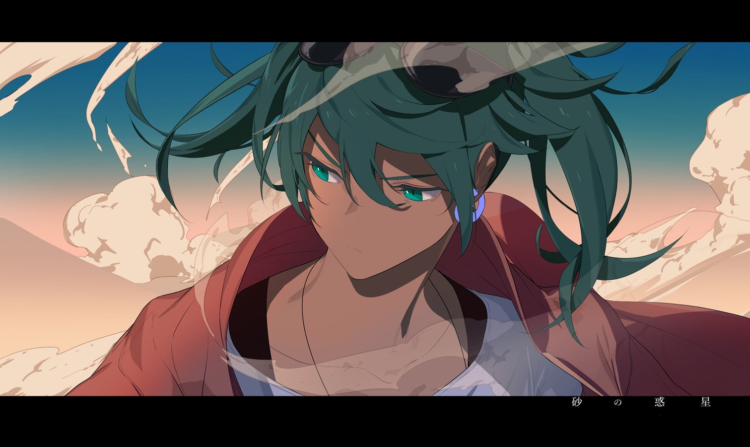 green, hair, miku, sunglasses, 247283, wakusei, 720P, ryokucha, (vocaloid), hatsune, twintails, cobalt), konachan, suna, com, vocaloid, eyes, HD Wallpaper