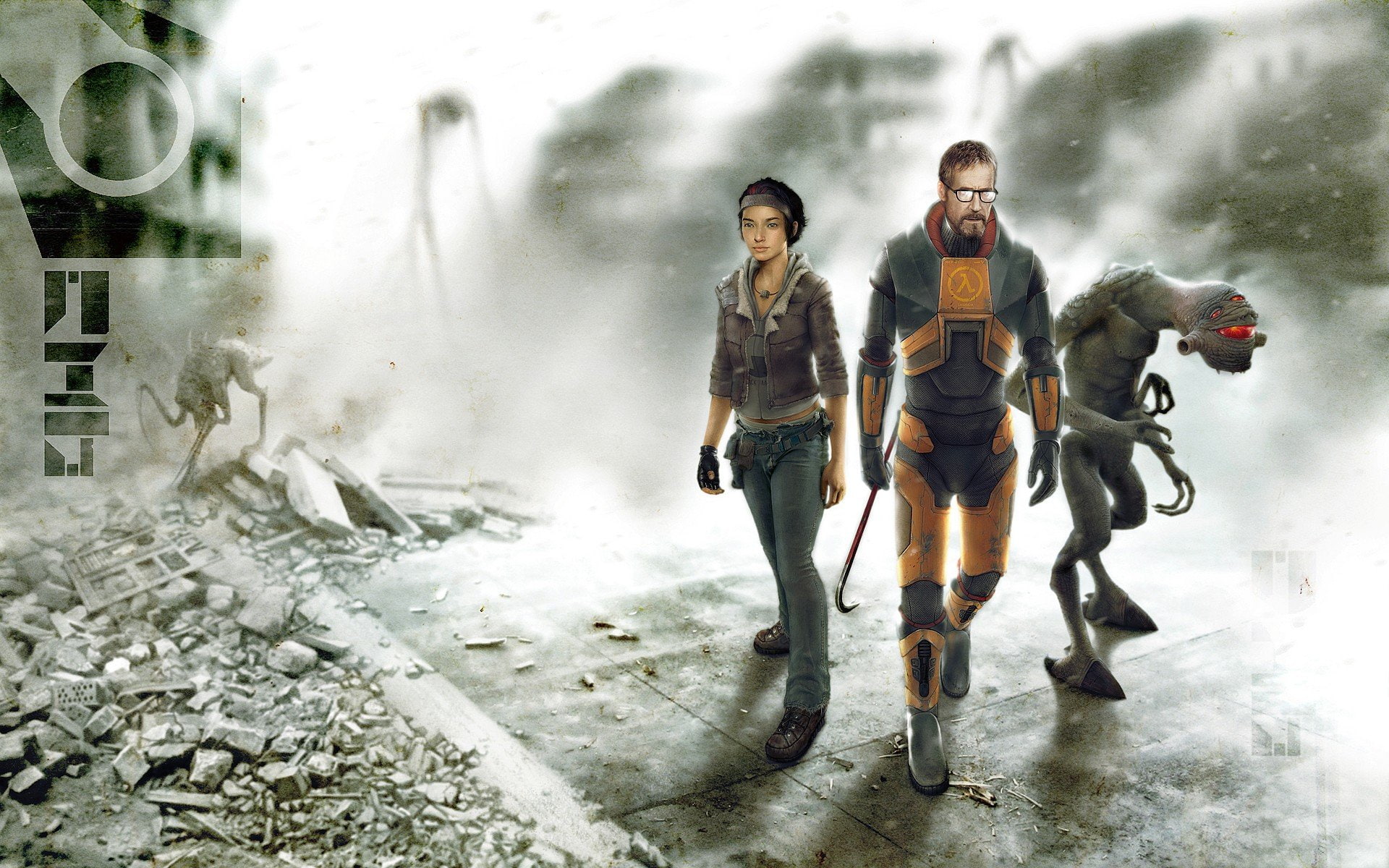 Gordon man, Alyx Vance, Half, life, 1080P, Life 2, HD Wallpaper