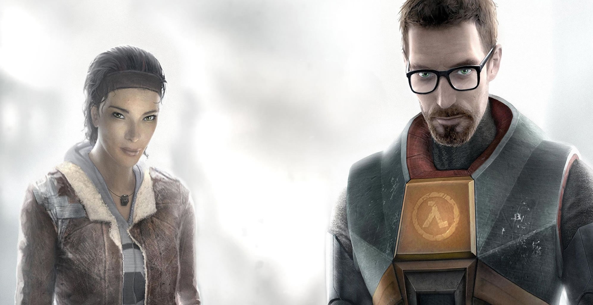 looking, clothing, video games half life gordon man alyx vance, serious, togetherness, business person, young men, young adult, males, front view, young women, HD Wallpaper