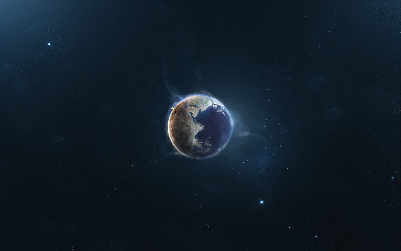 night, blue, dark, no people, glowing, planet earth, Little Big Planet, moon, outdoors, galaxy, orbiting, space exploration, 720P, sky, space, star - space, HD Wallpaper