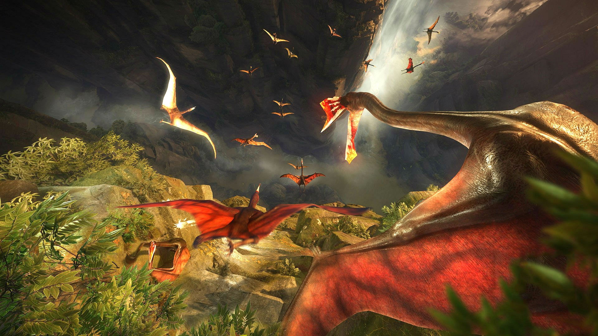 dinosaur, fantasy, the, fps, video, technics, journey, shooter, virtual, videogame, sci-fi, futuristic, 1080P, robinson, game, reality, HD Wallpaper