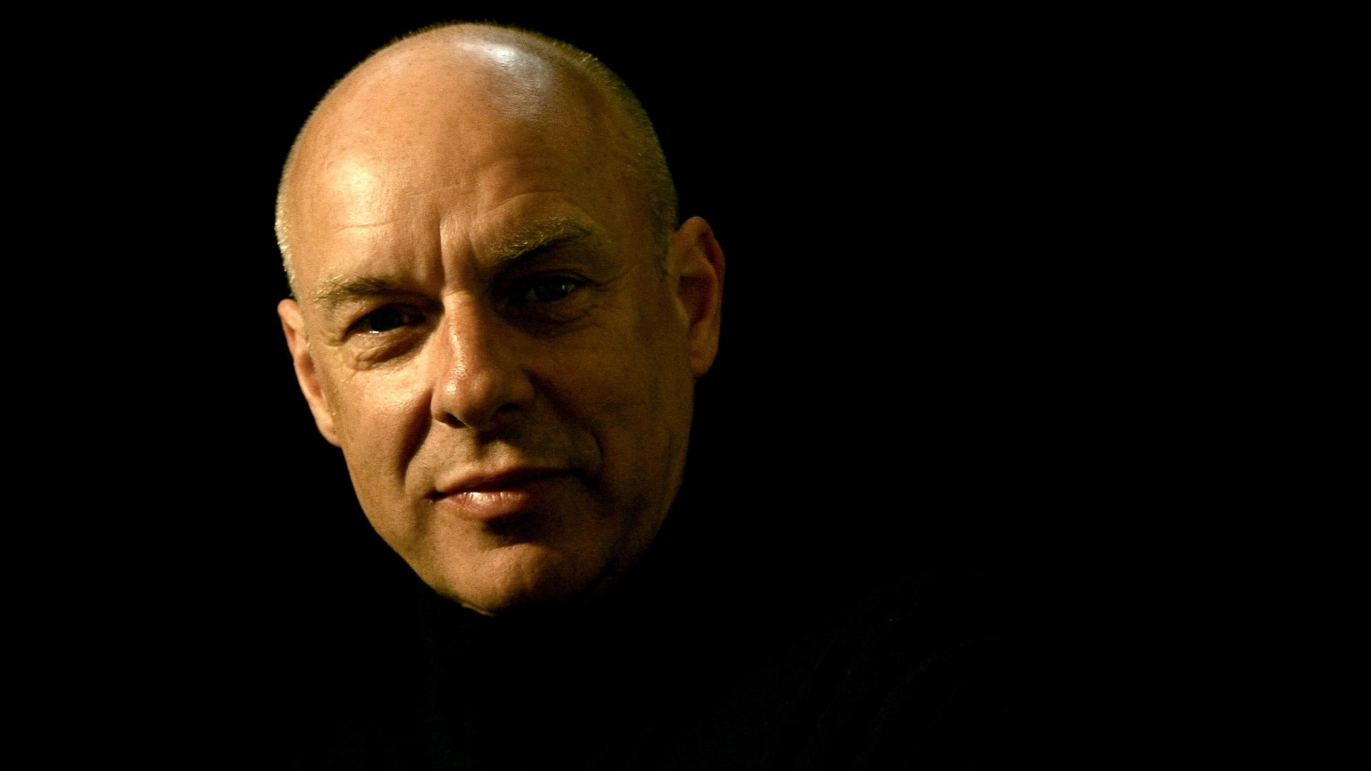 Bald, copy space, shaved head, mature men, men, close-up, Face, human face, front view, portrait, hair loss, 1080P, completely bald, black background, HD Wallpaper