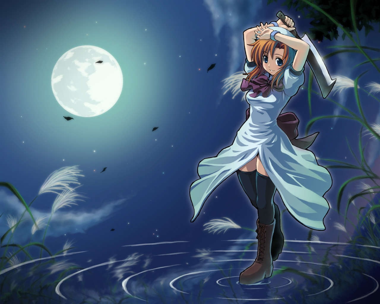 anime girls, Higurashi No Naku Koro Ni, 720P, Ryuuguu Reina, HD Wallpaper