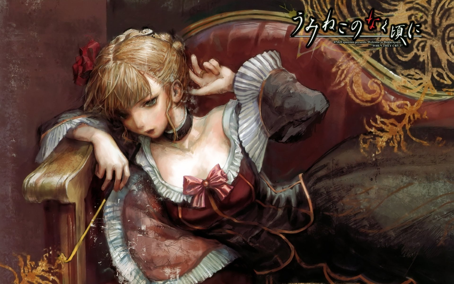 haired, Anime, Umineko: When They Cry, blonde, angel, character, indoors, long hair, real people, illustration, representation, one person, females, 1080P, HD Wallpaper