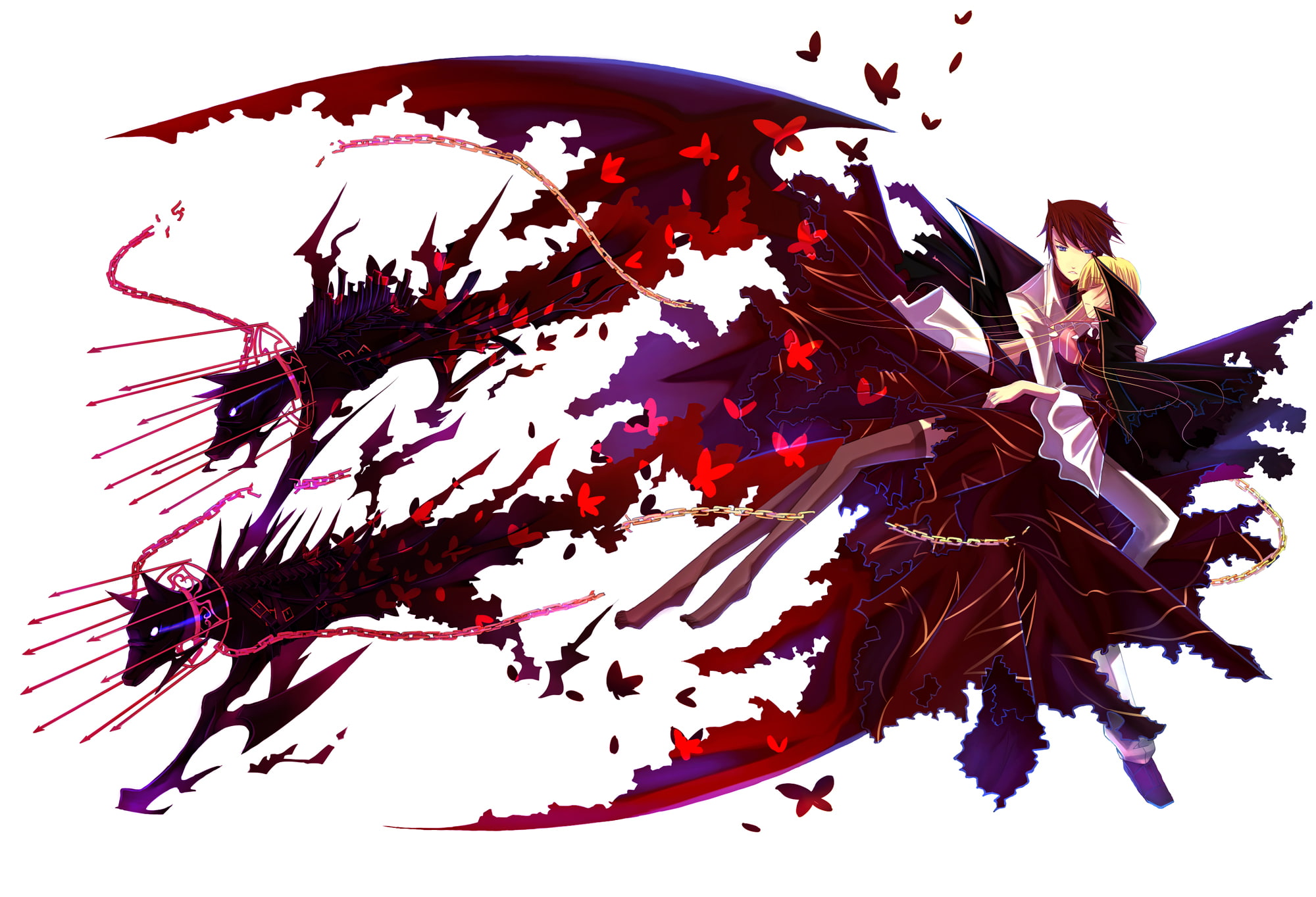 battler, beatrice, wings, ushiromiya, koro, 1080P, naku, umineko, white, kariya, butterfly, mizore, HD Wallpaper