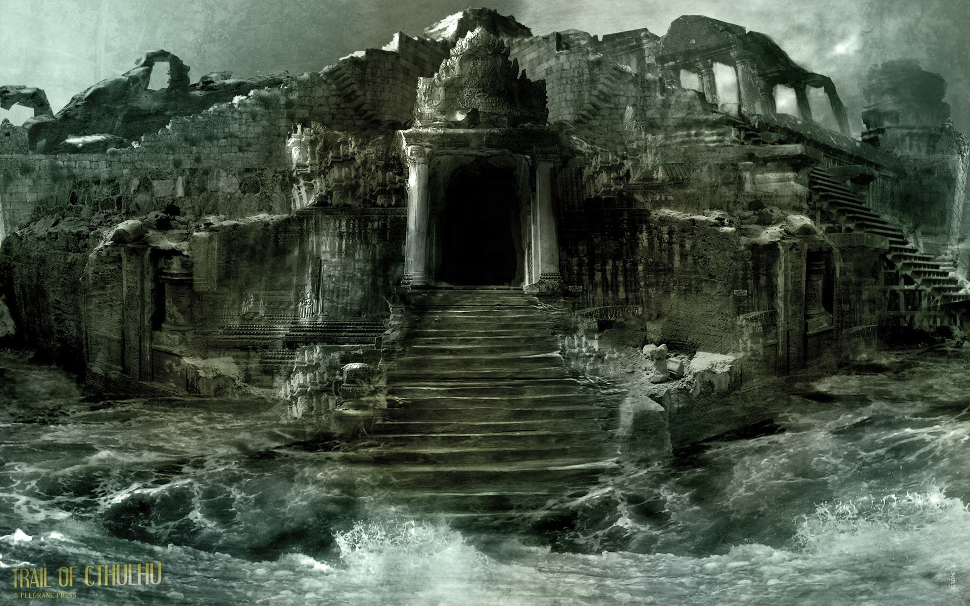 the past, day, architecture, building, ruined, travel, outdoors, motion, travel destinations, water, solid, built structure, Cthulhu, ancient civilization, HD Wallpaper