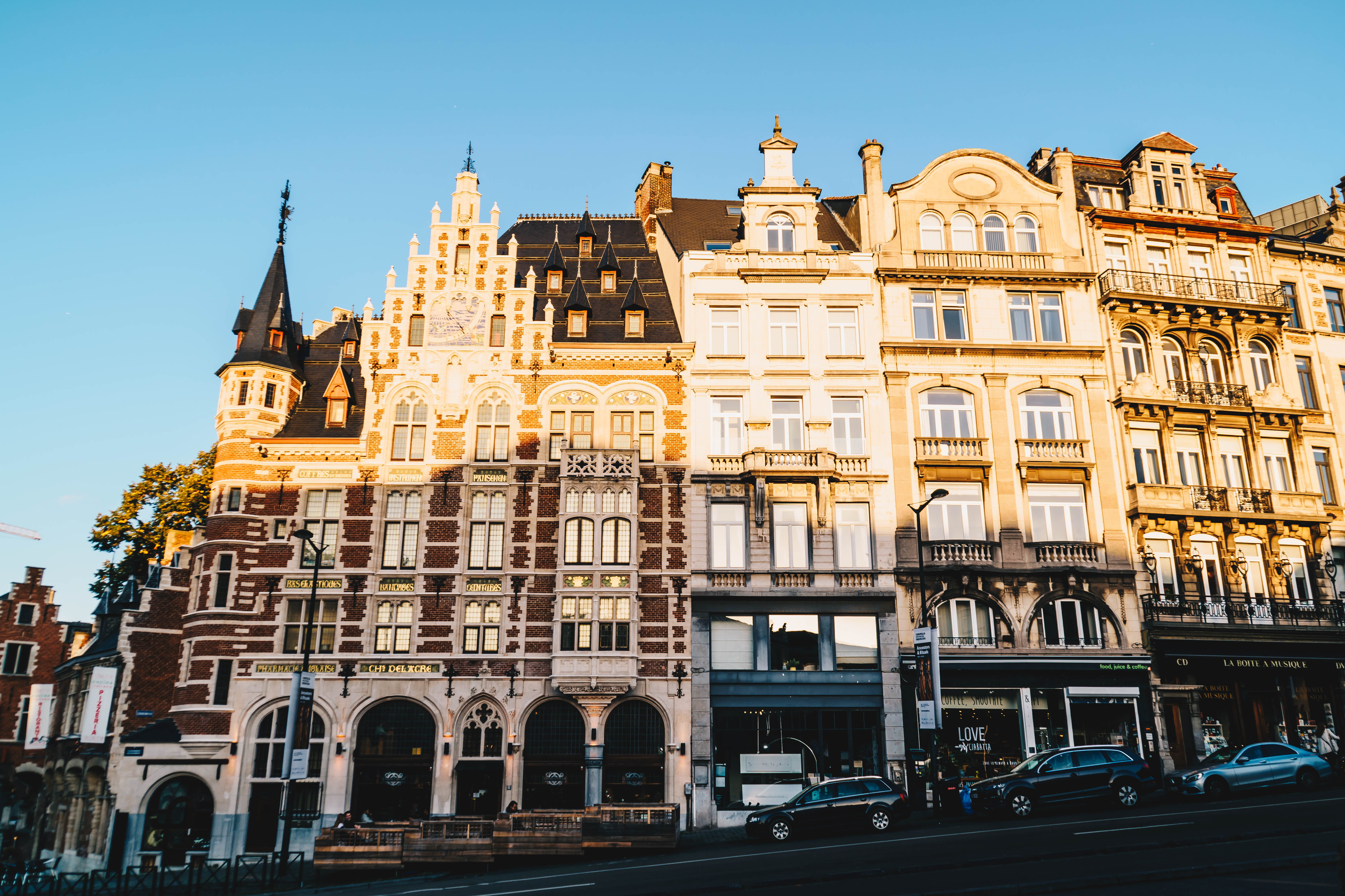 outdoors, travel, golden hour, nature, city, the past, sky, mode of transportation, ornate, belgium, travel destinations, architecture, windows, brussels, HD Wallpaper
