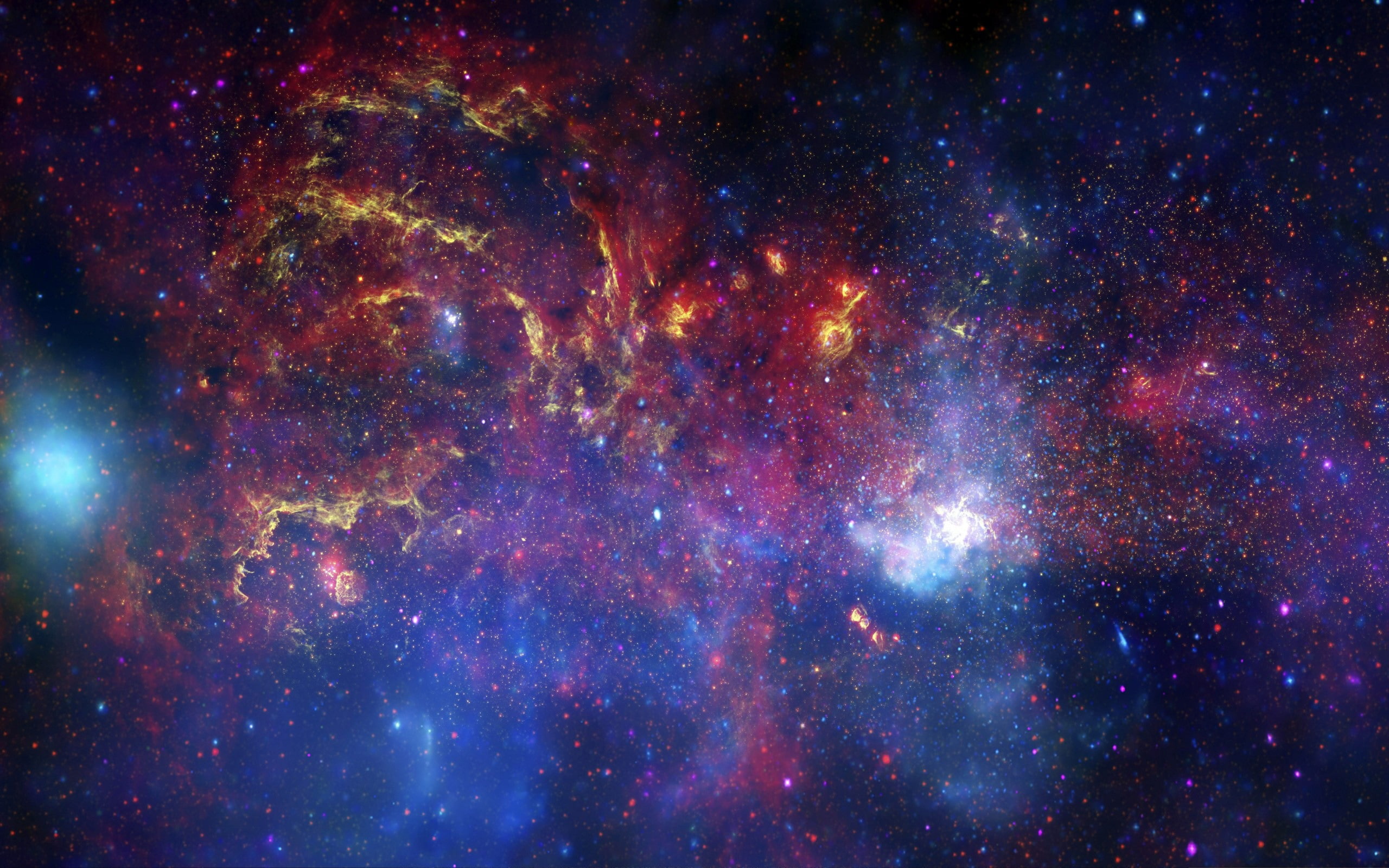 illuminated, outdoors, purple, space exploration, 2K, star - space, space, red, outer, astronomy, cloud - sky, galaxy, expanse, constellation, night, nebula, HD Wallpaper