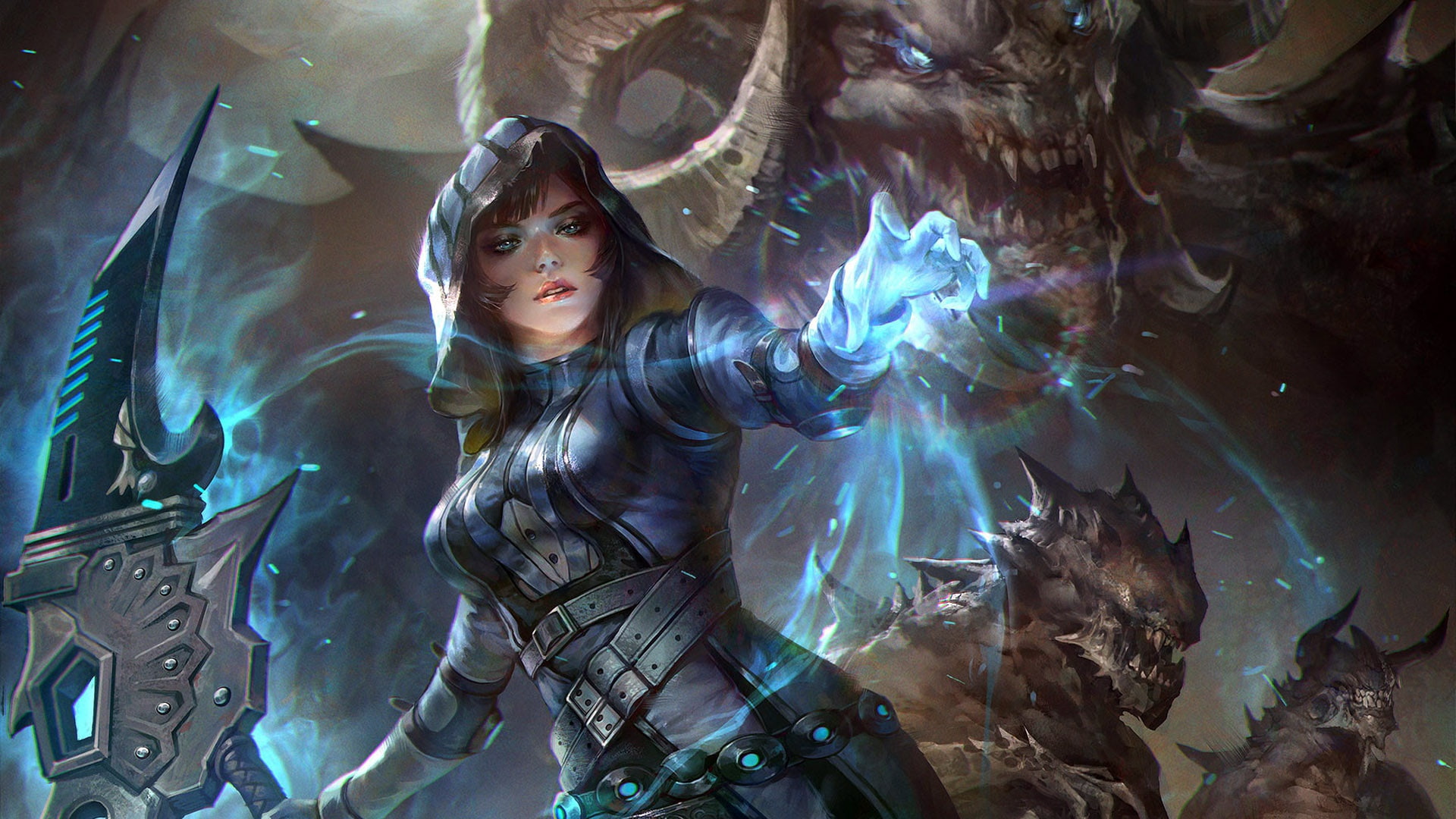 monsters, jeremy chong, Meir Darkside, Mobius Final Fantasy, 1080P, HD Wallpaper