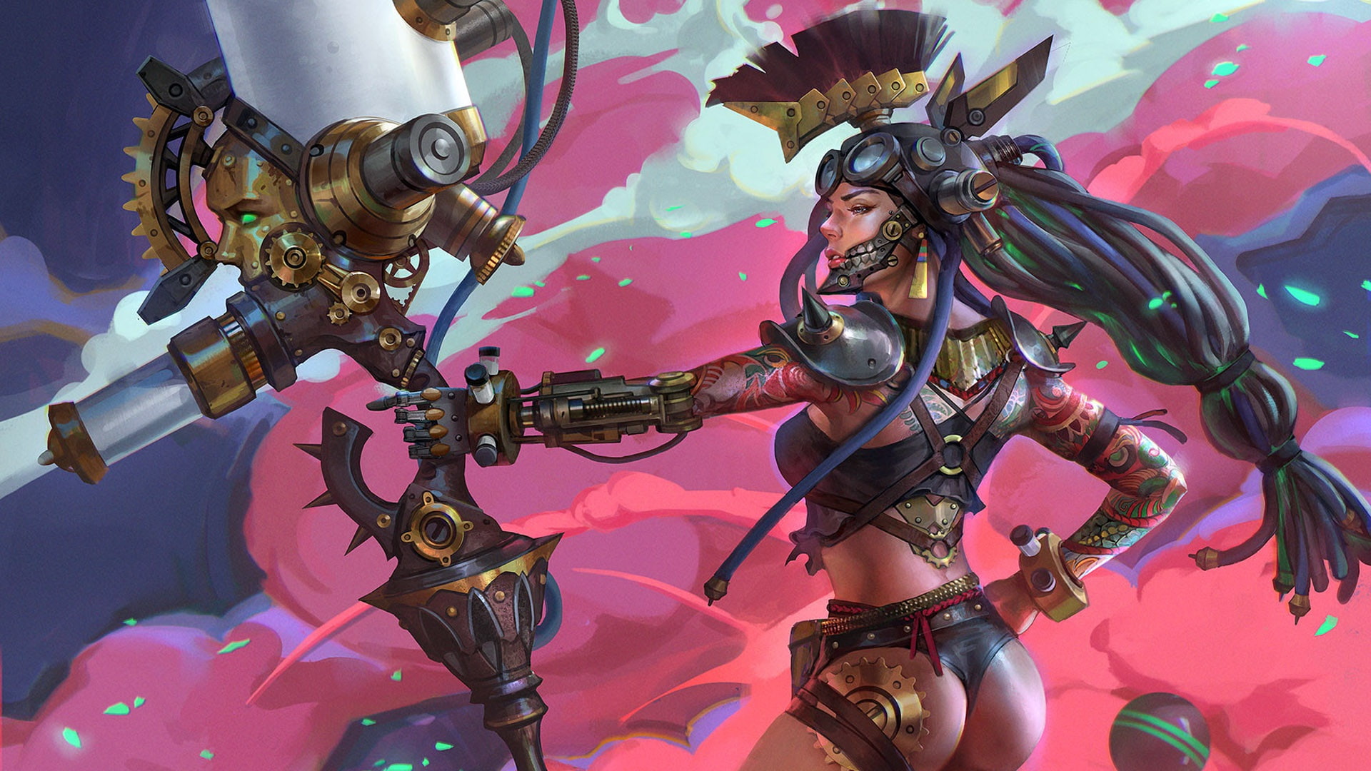 Steampunk, Milky Guardian, art, jeremy chong, 1080P, HD Wallpaper