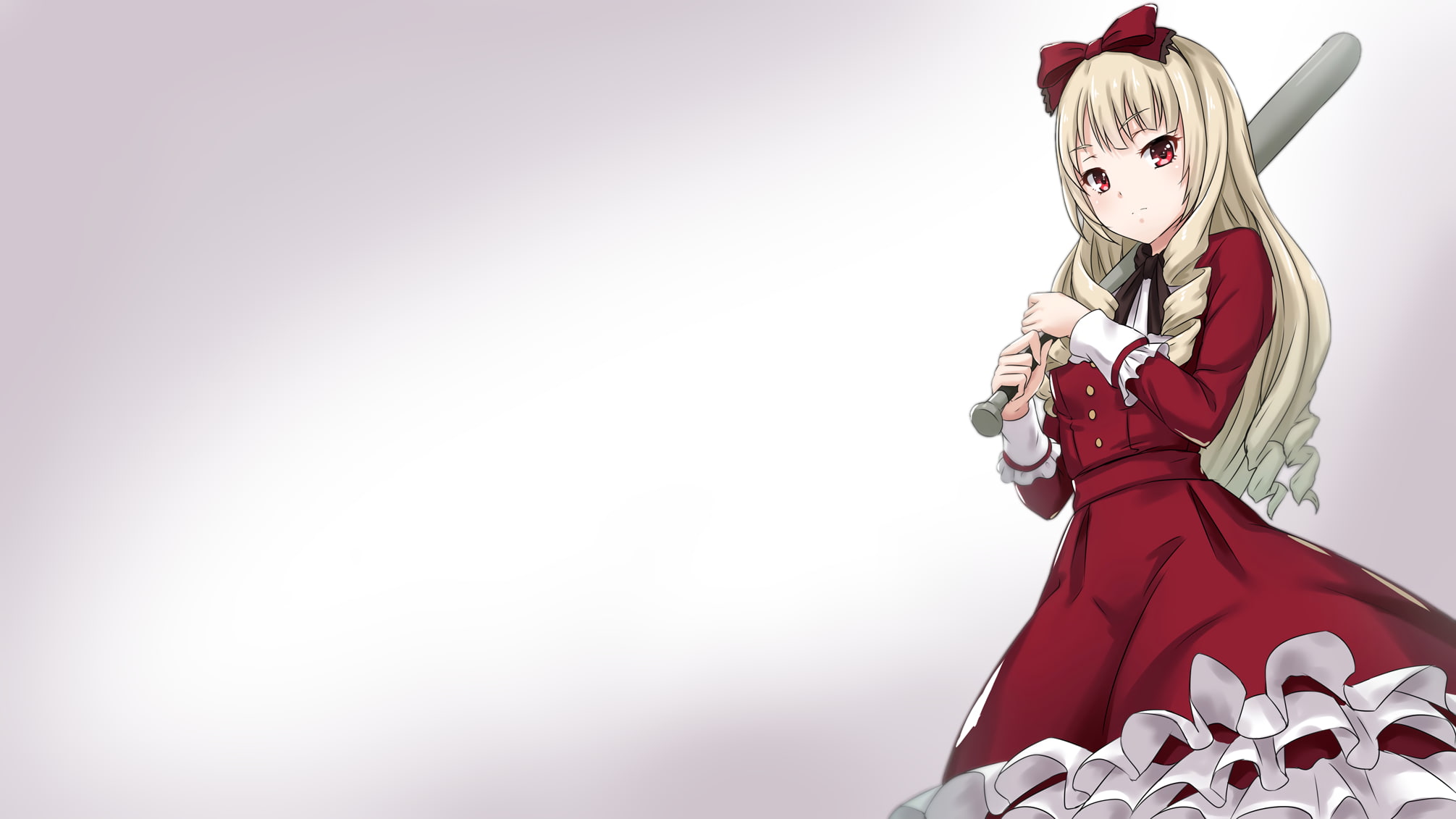 shirobako, blonde, ogasawara rinko, Anime, 1080P, lolita, baseball bat, HD Wallpaper